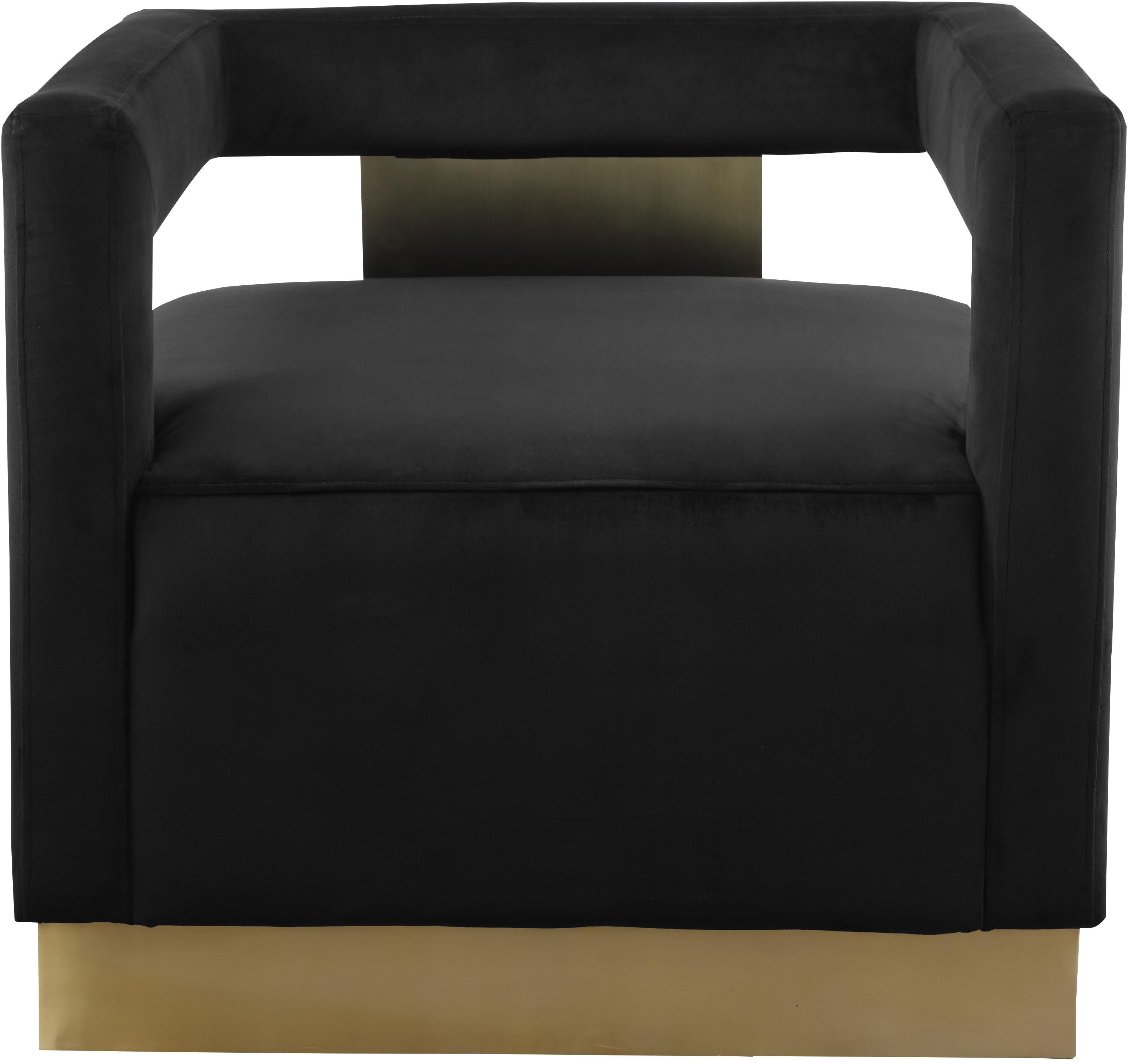 Armani Black Velvet Accent Chair - Luxury Home Furniture (MI)
