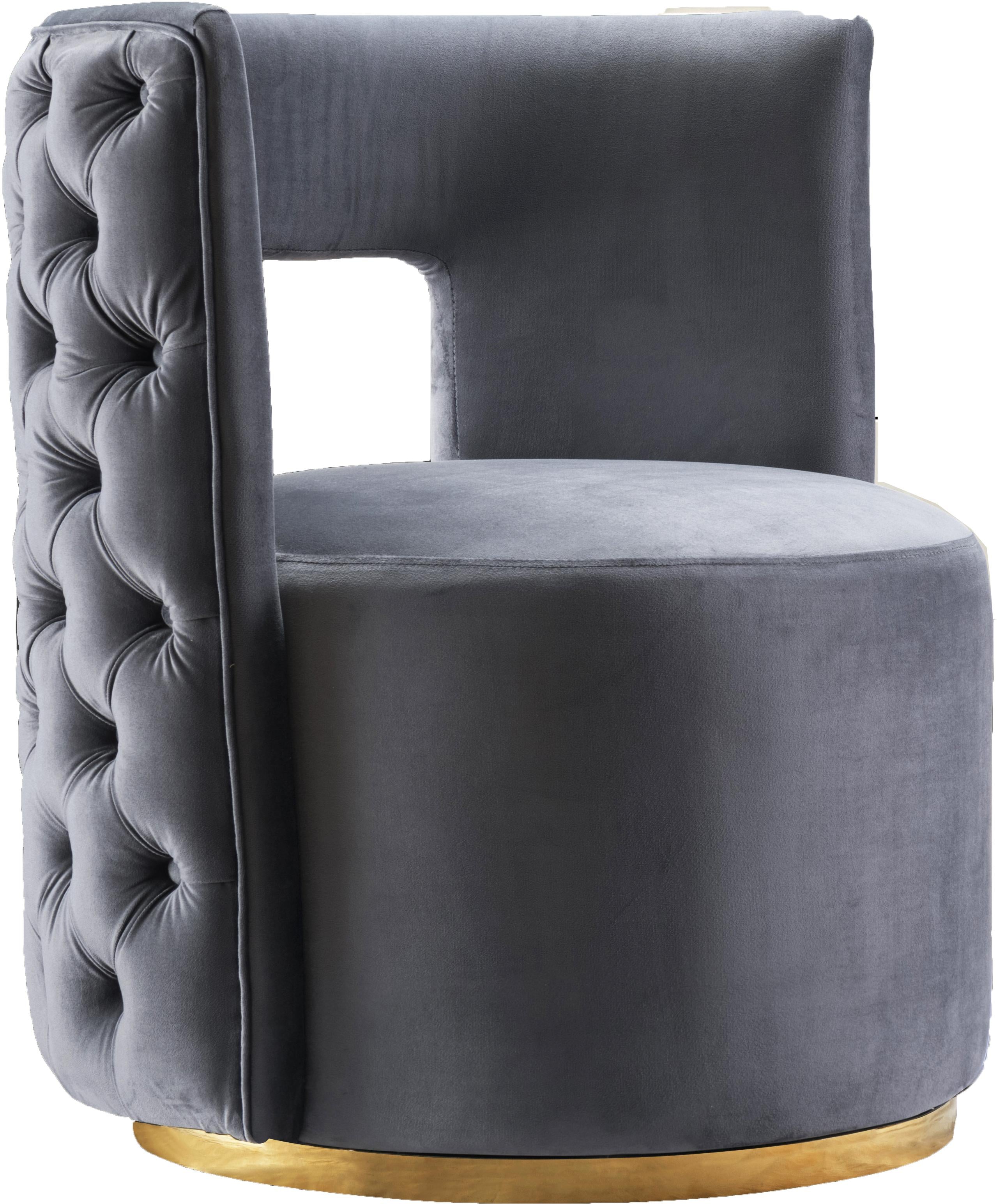 Theo Grey Velvet Accent Chair - Luxury Home Furniture (MI)