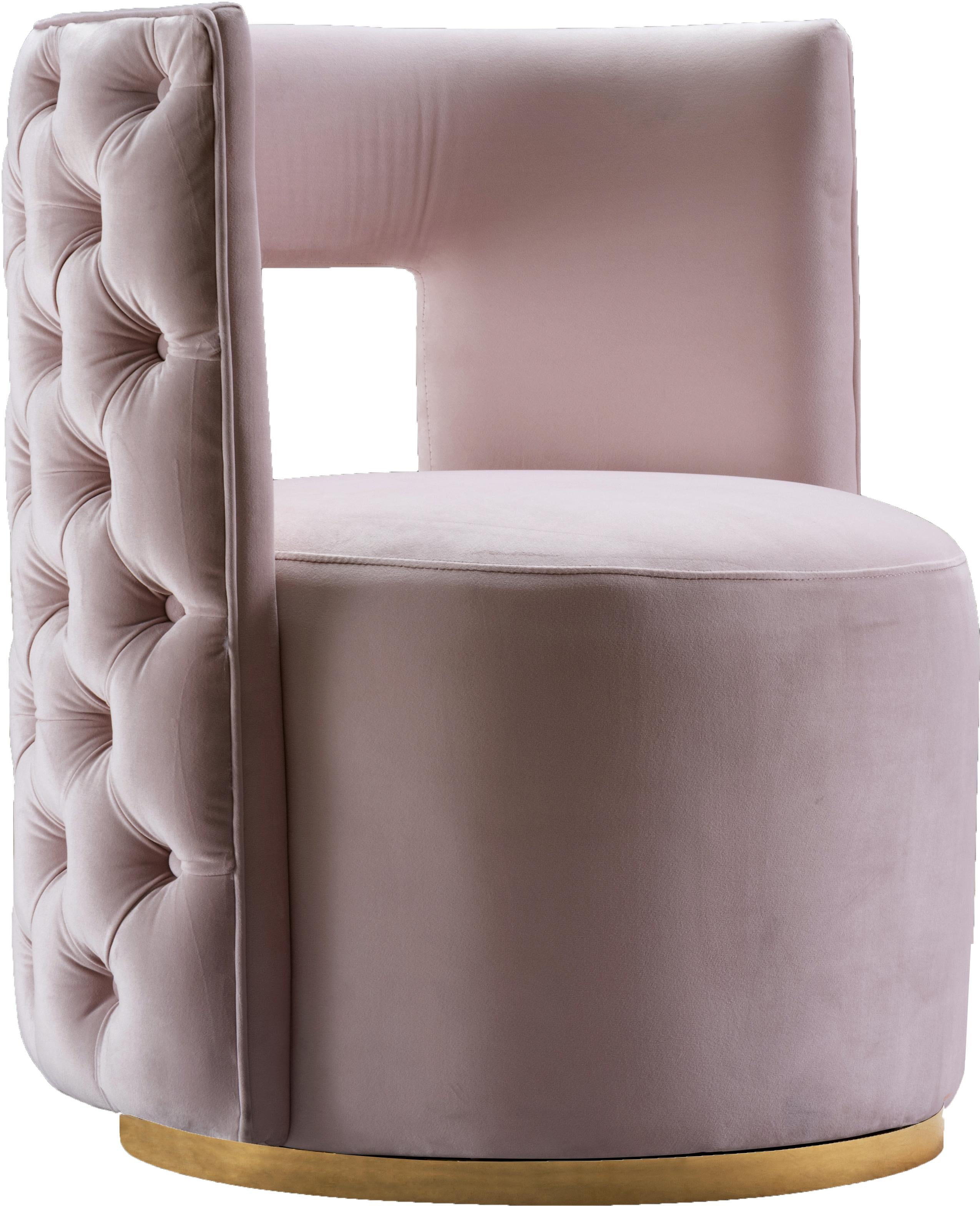 Theo Pink Velvet Accent Chair - Luxury Home Furniture (MI)