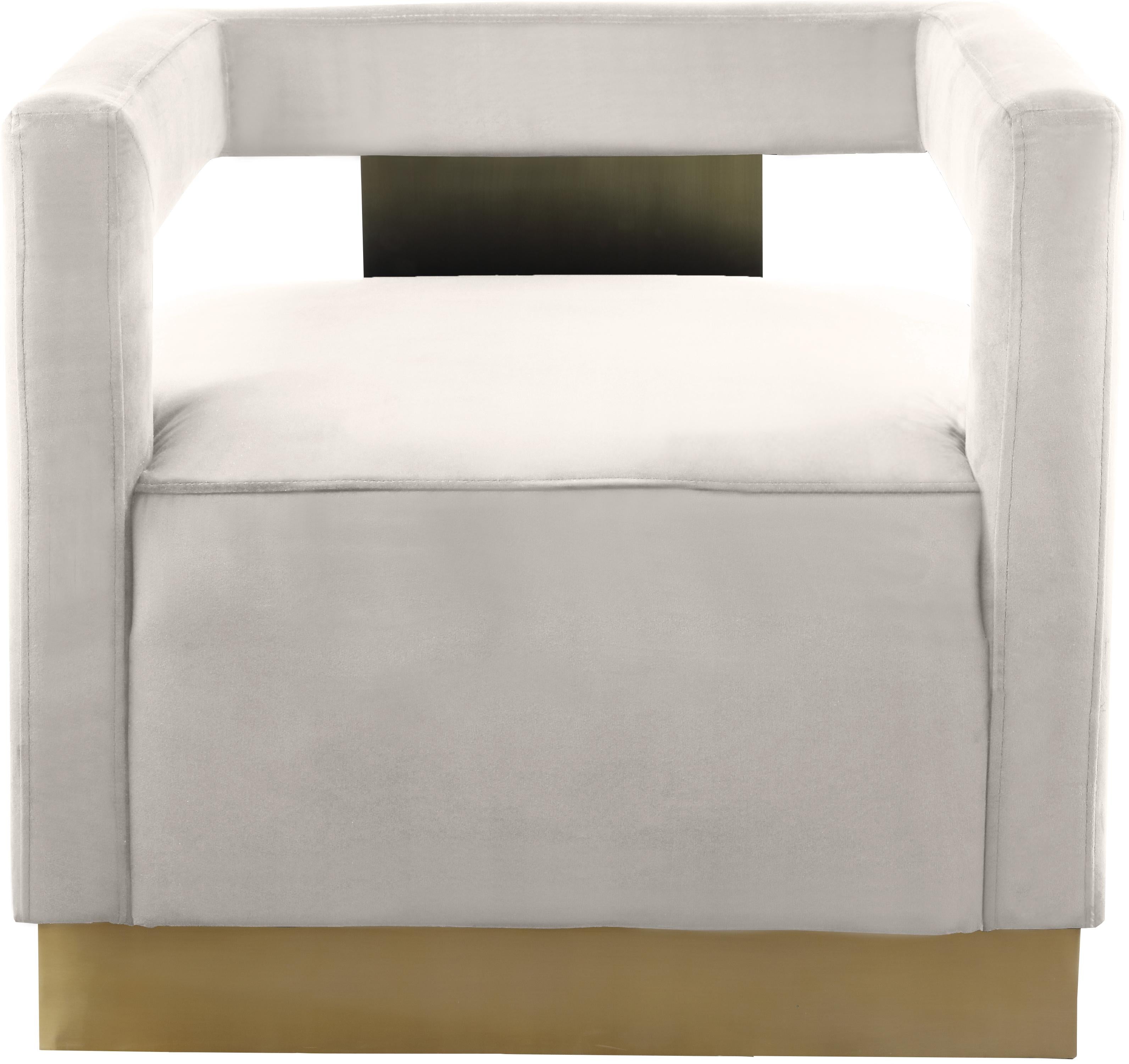 Armani Cream Velvet Accent Chair - Luxury Home Furniture (MI)