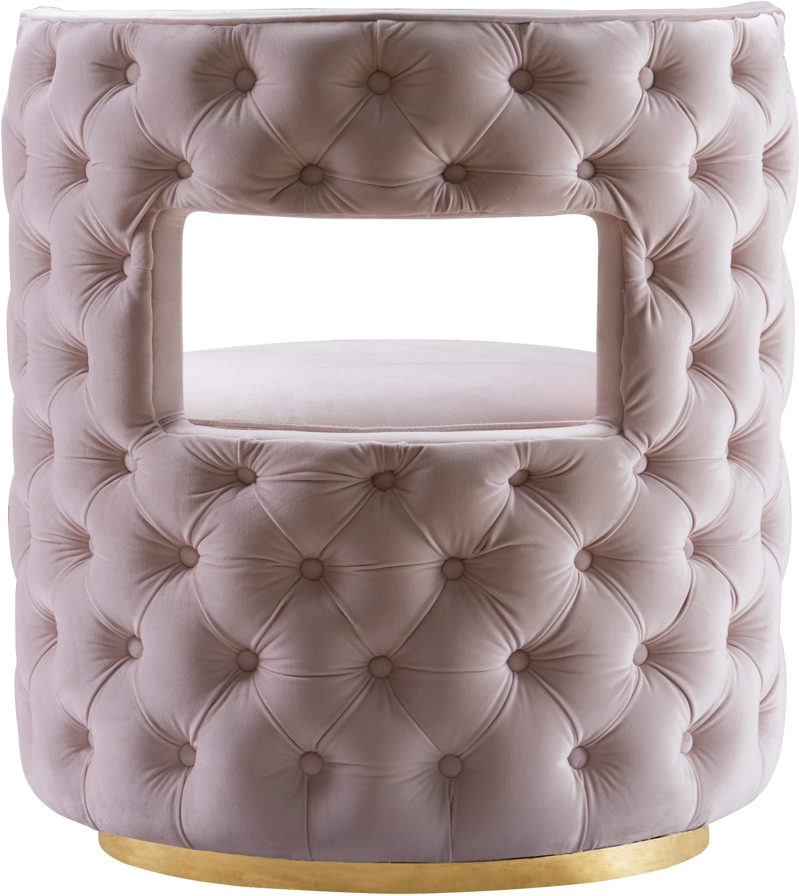 Theo Pink Velvet Accent Chair - Luxury Home Furniture (MI)
