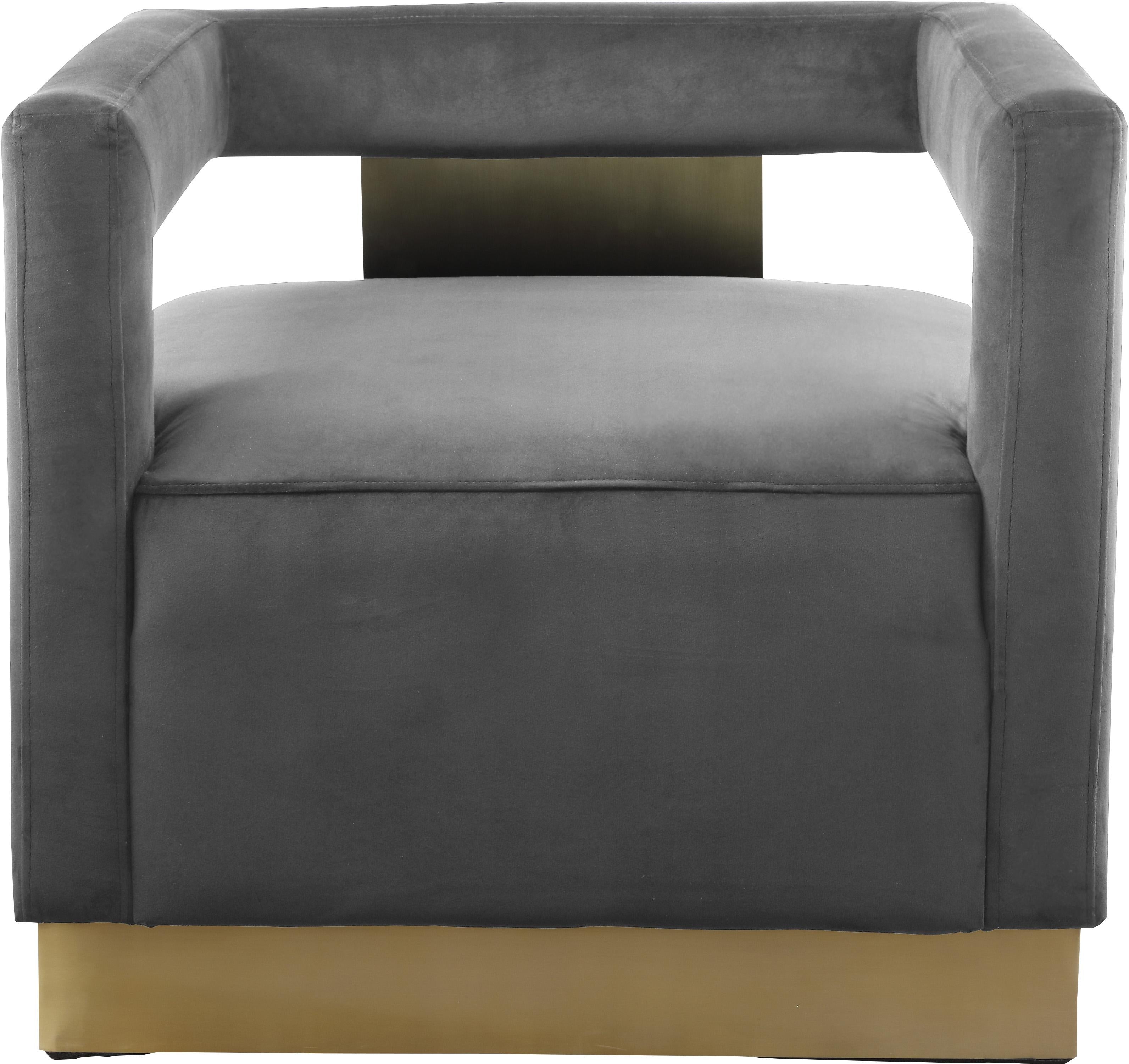 Armani Grey Velvet Accent Chair - Luxury Home Furniture (MI)