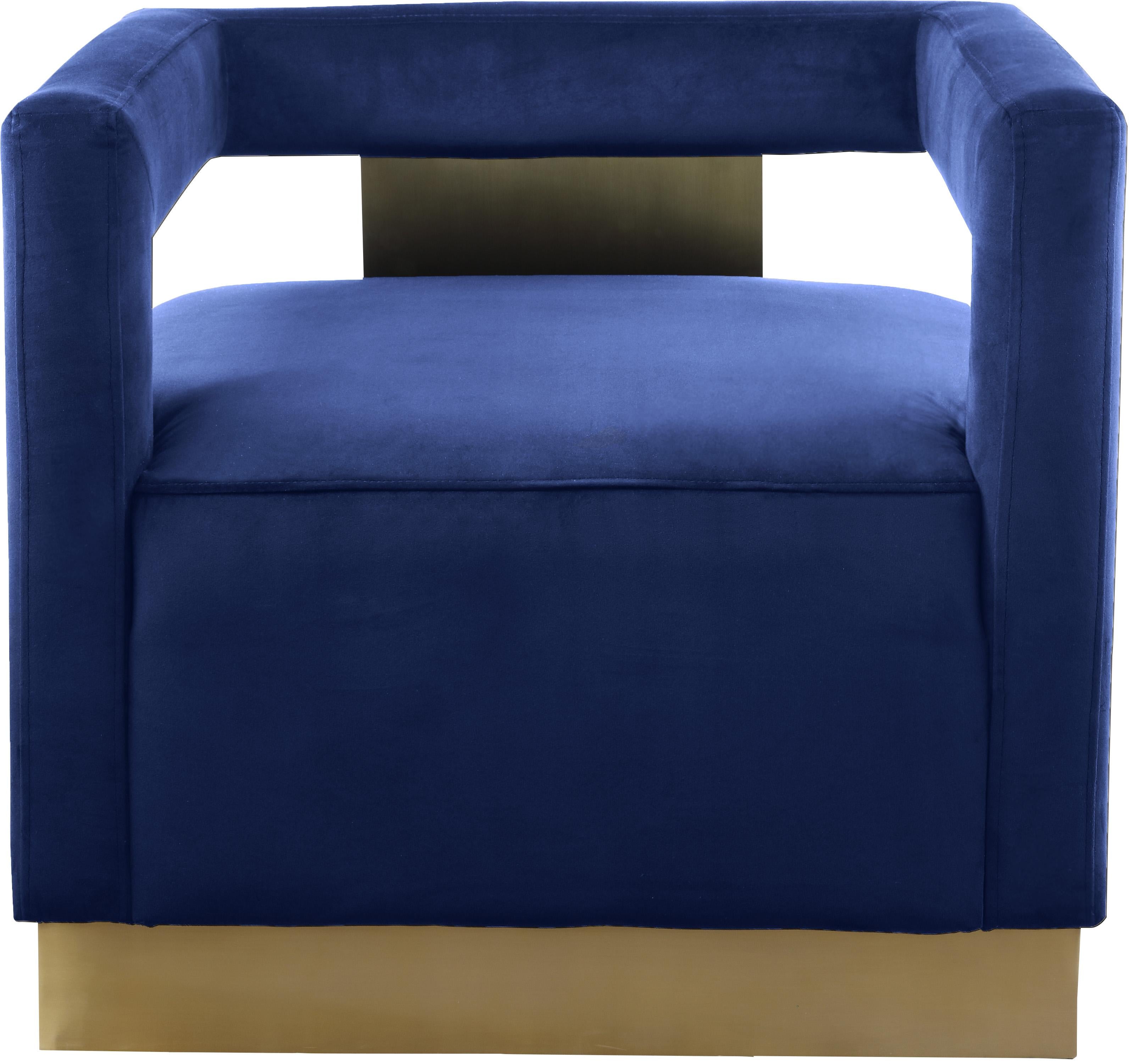Armani Navy Velvet Accent Chair - Luxury Home Furniture (MI)