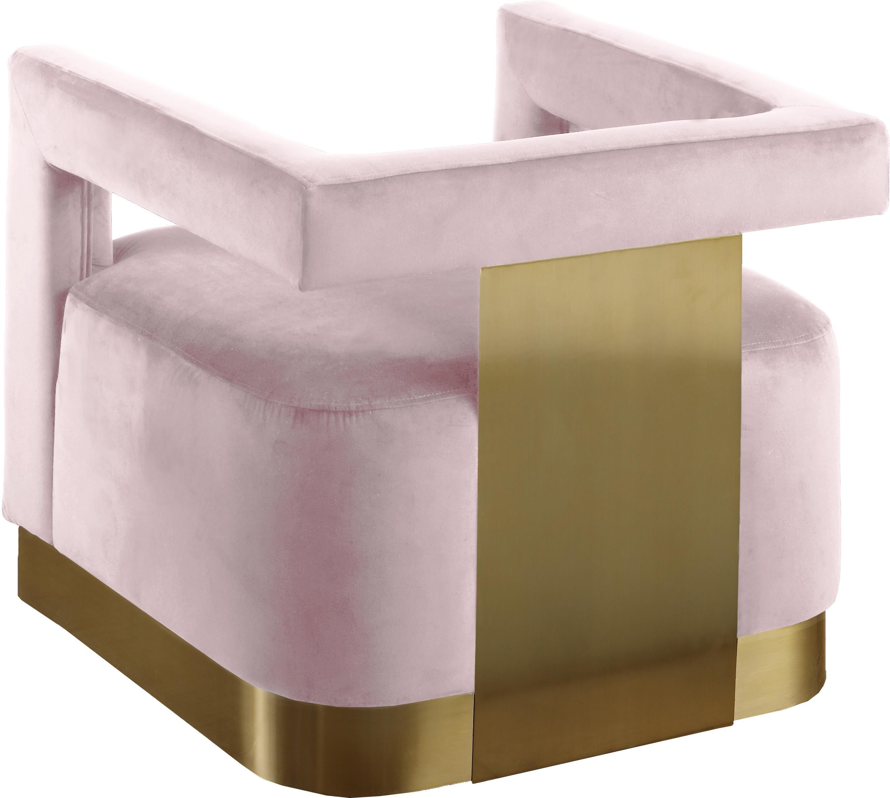 Armani Pink Velvet Accent Chair - Luxury Home Furniture (MI)