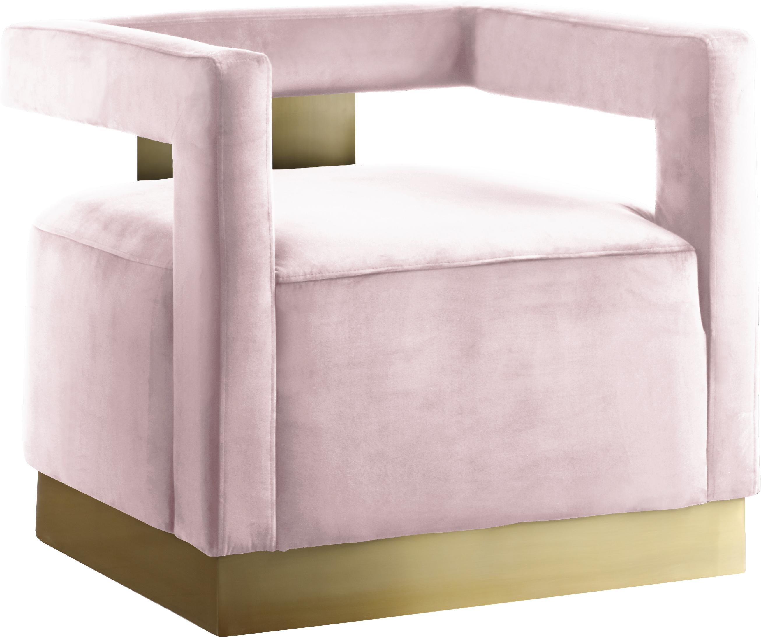 Armani Pink Velvet Accent Chair - Luxury Home Furniture (MI)