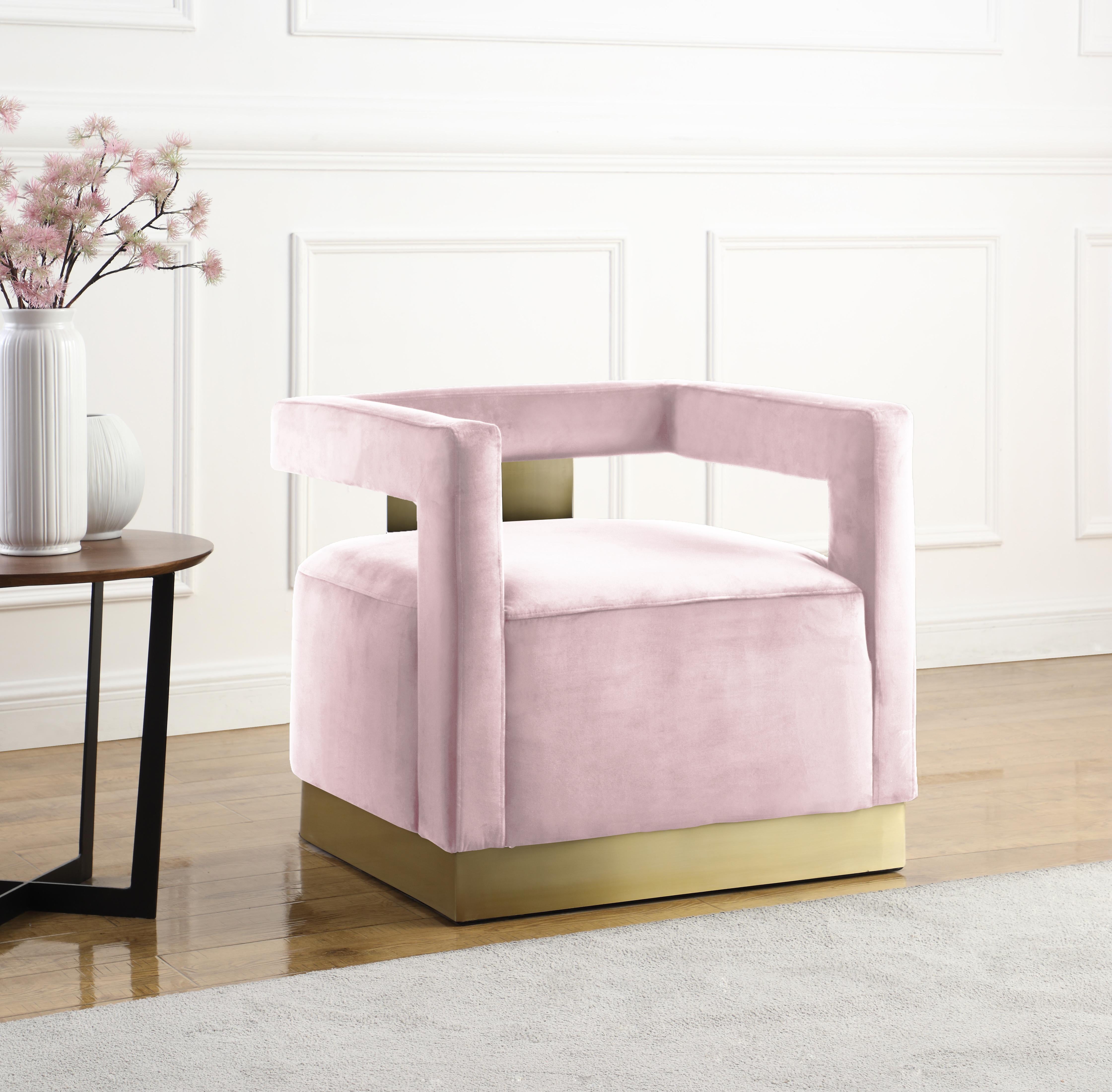 Armani Pink Velvet Accent Chair - Luxury Home Furniture (MI)