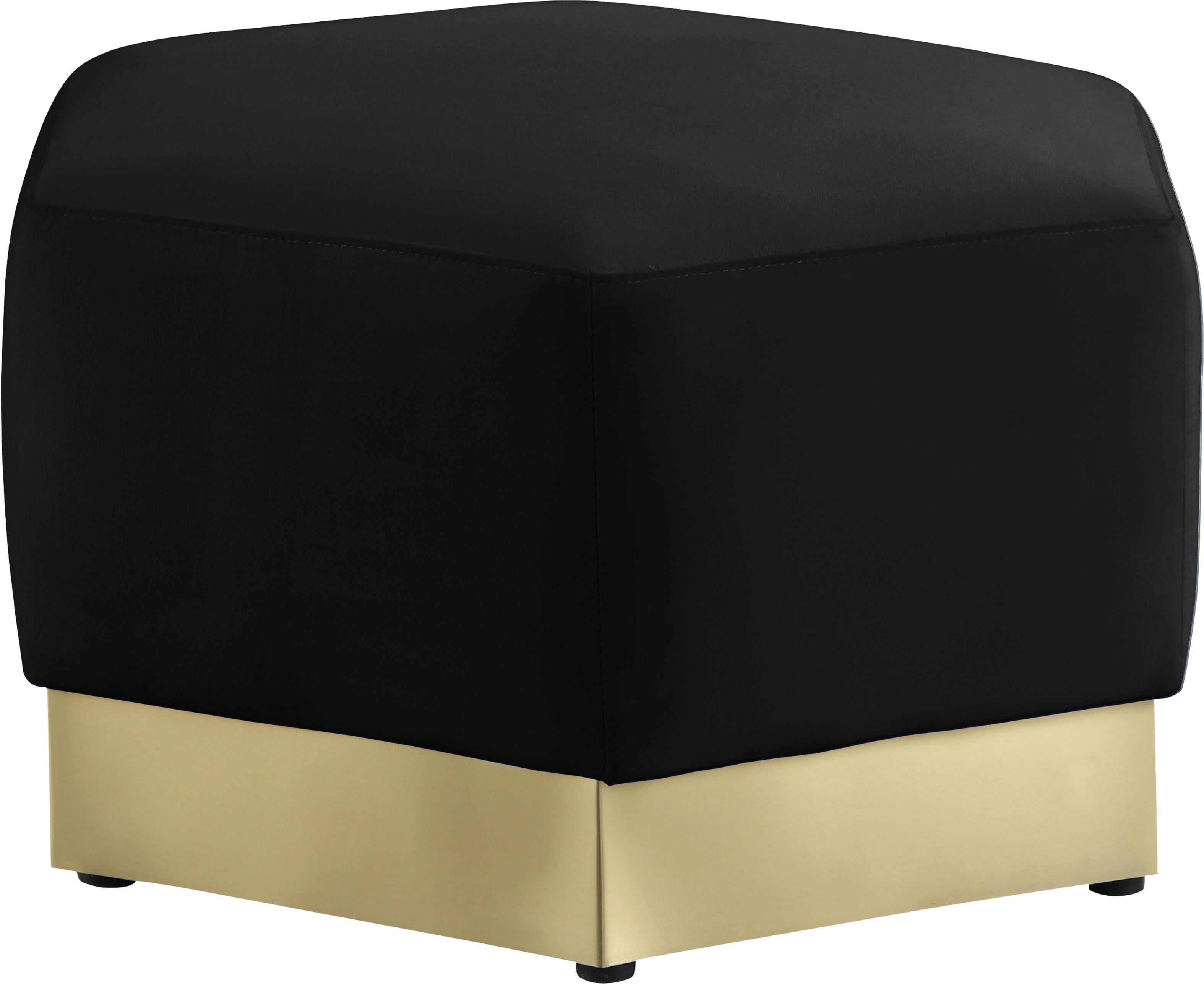 Marquis Black Velvet Ottoman - Luxury Home Furniture (MI)