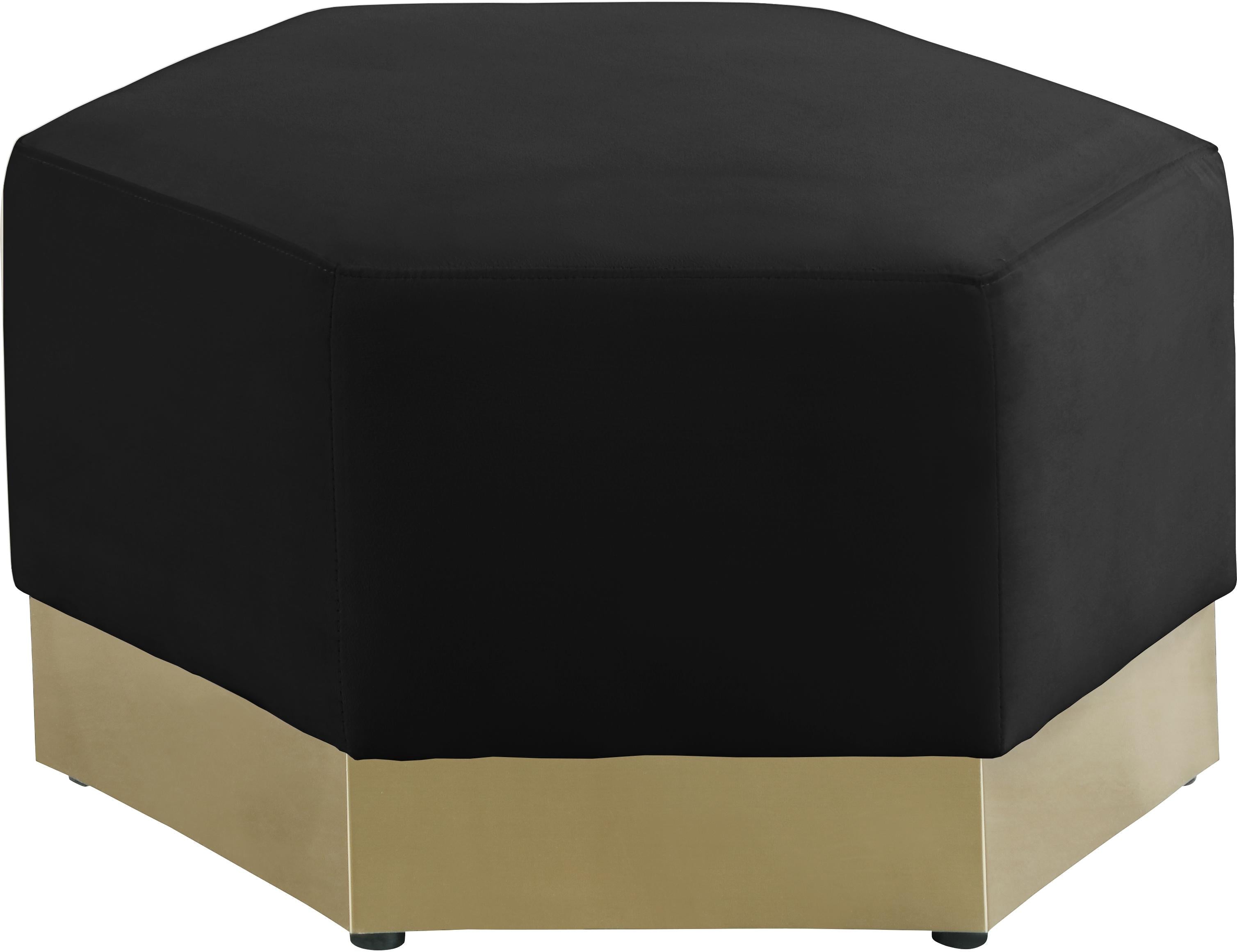 Marquis Black Velvet Ottoman - Luxury Home Furniture (MI)