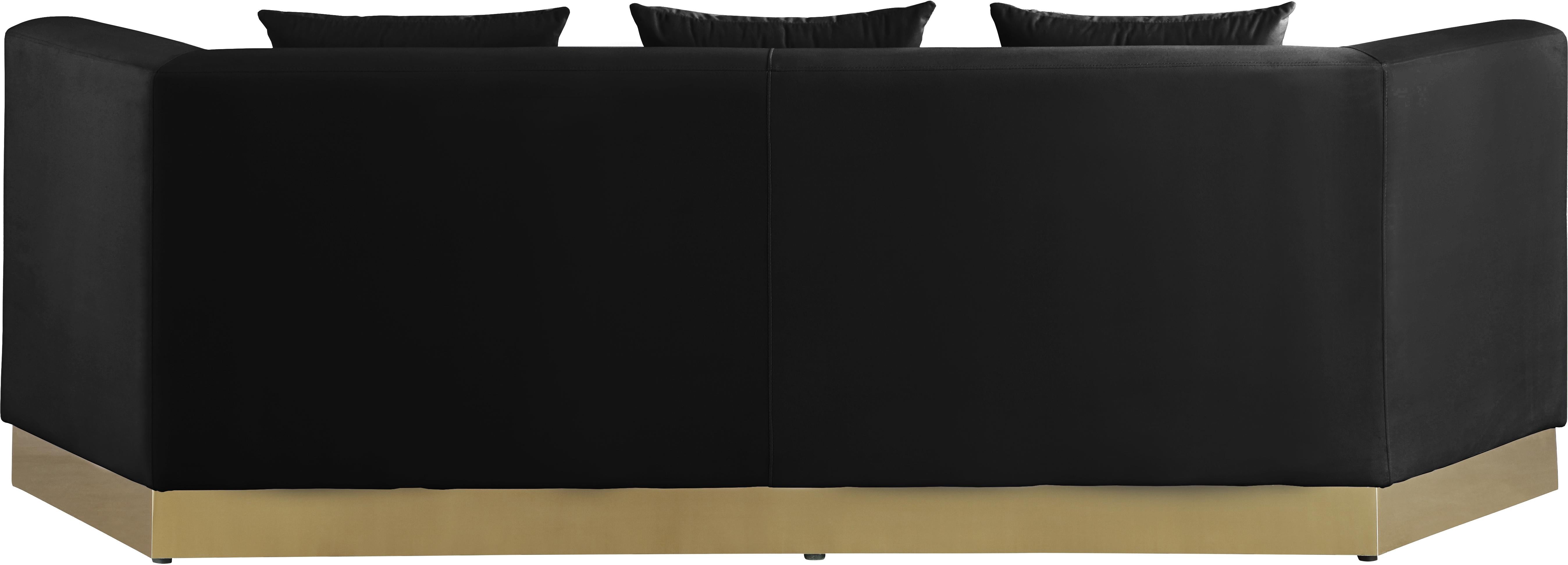 Marquis Black Velvet Sofa - Luxury Home Furniture (MI)