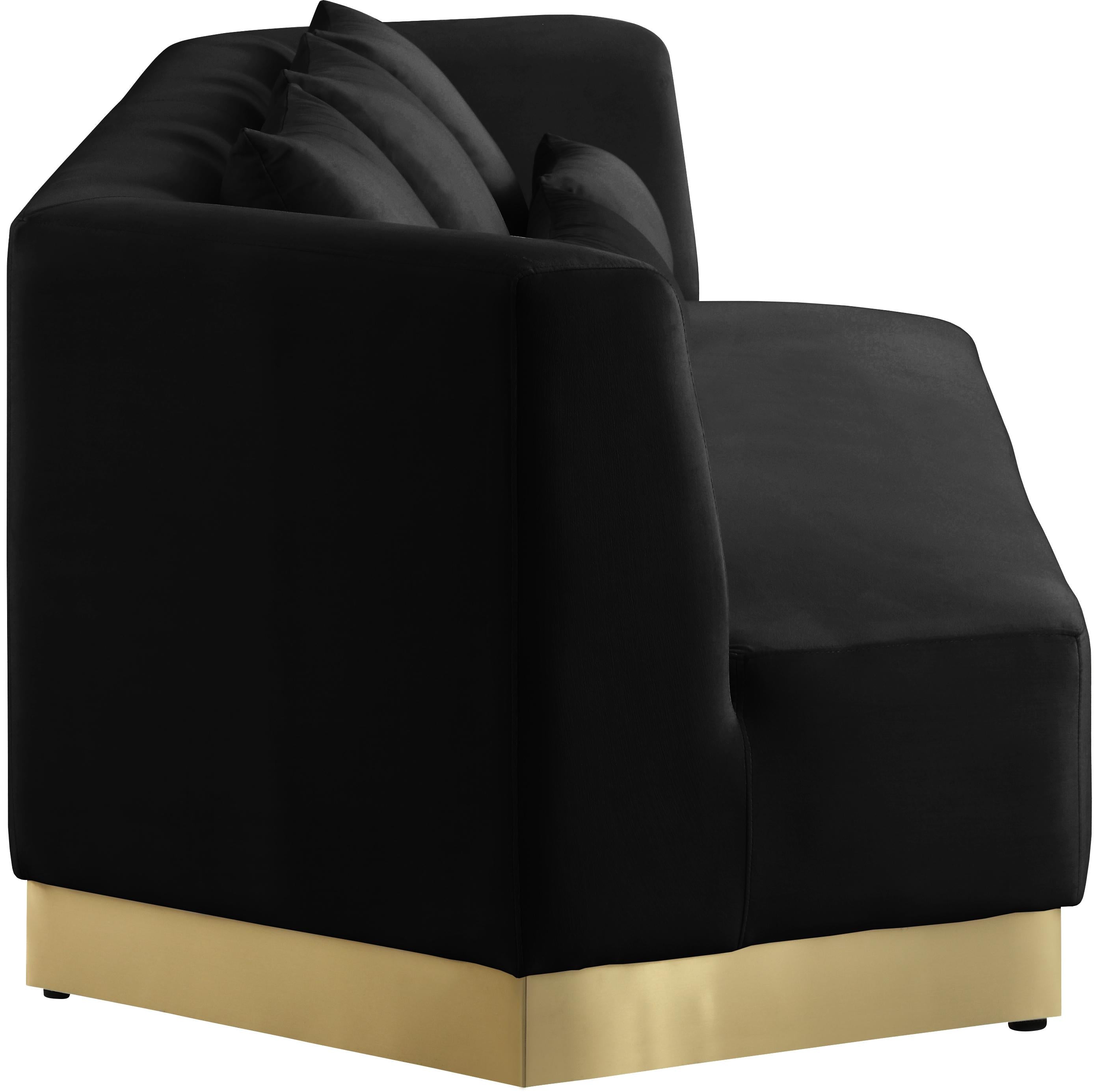Marquis Black Velvet Sofa - Luxury Home Furniture (MI)