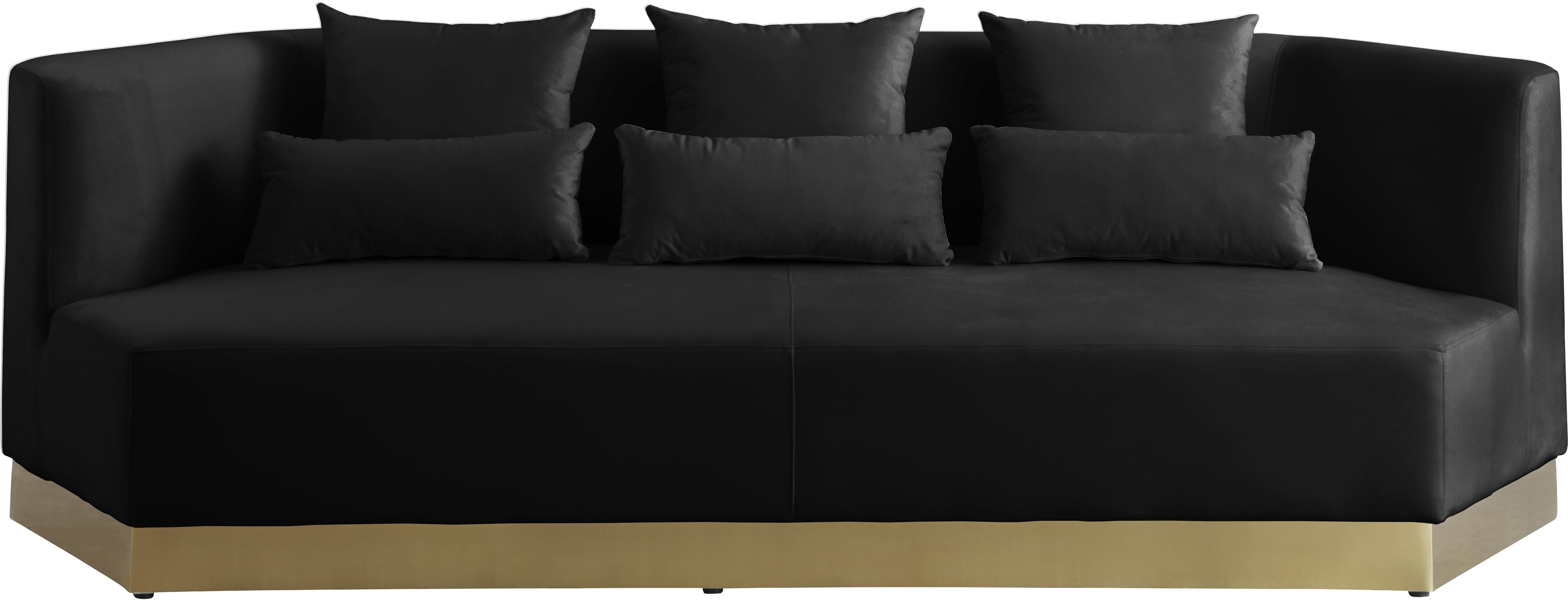 Marquis Black Velvet Sofa - Luxury Home Furniture (MI)