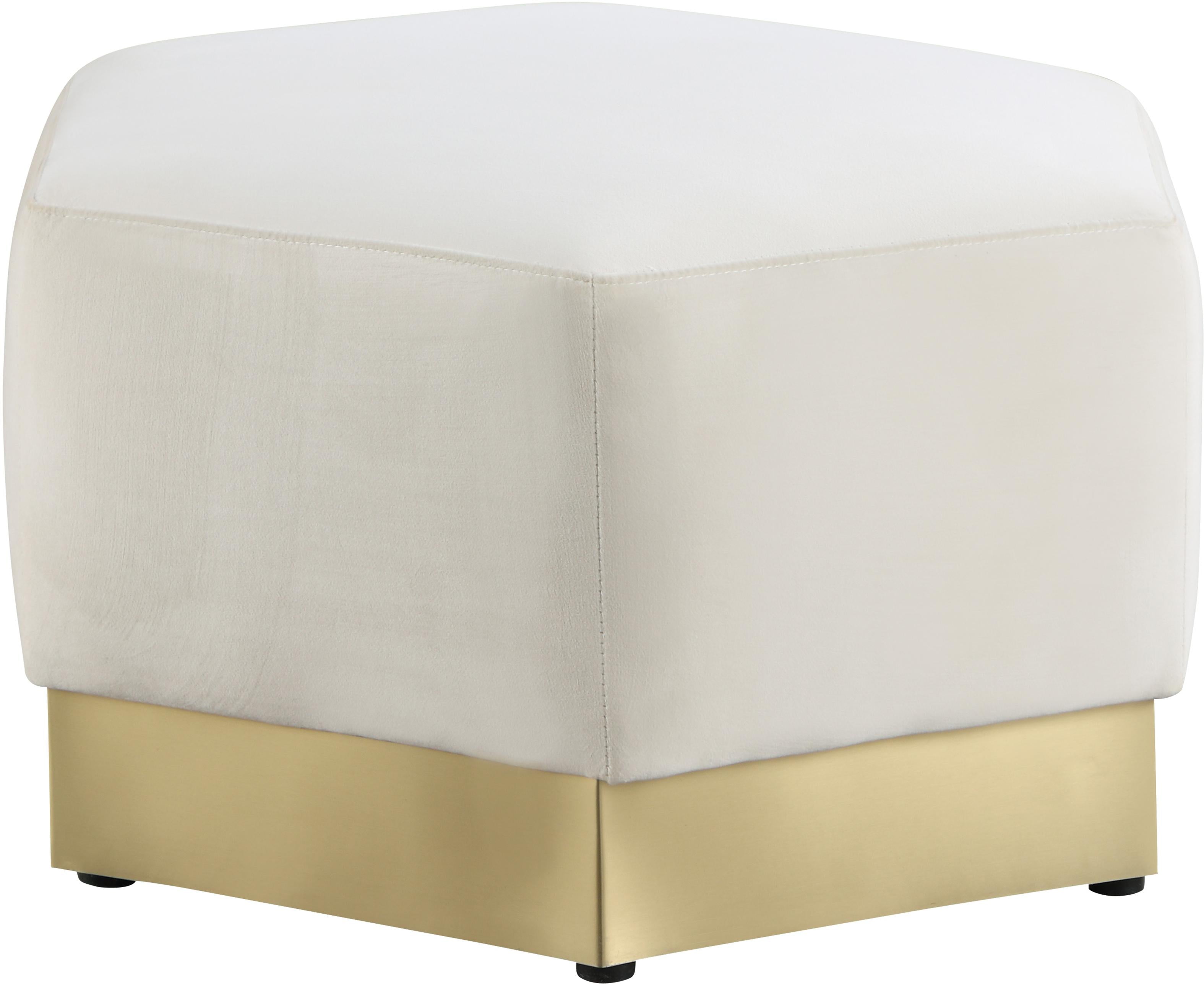 Marquis Cream Velvet Ottoman - Luxury Home Furniture (MI)