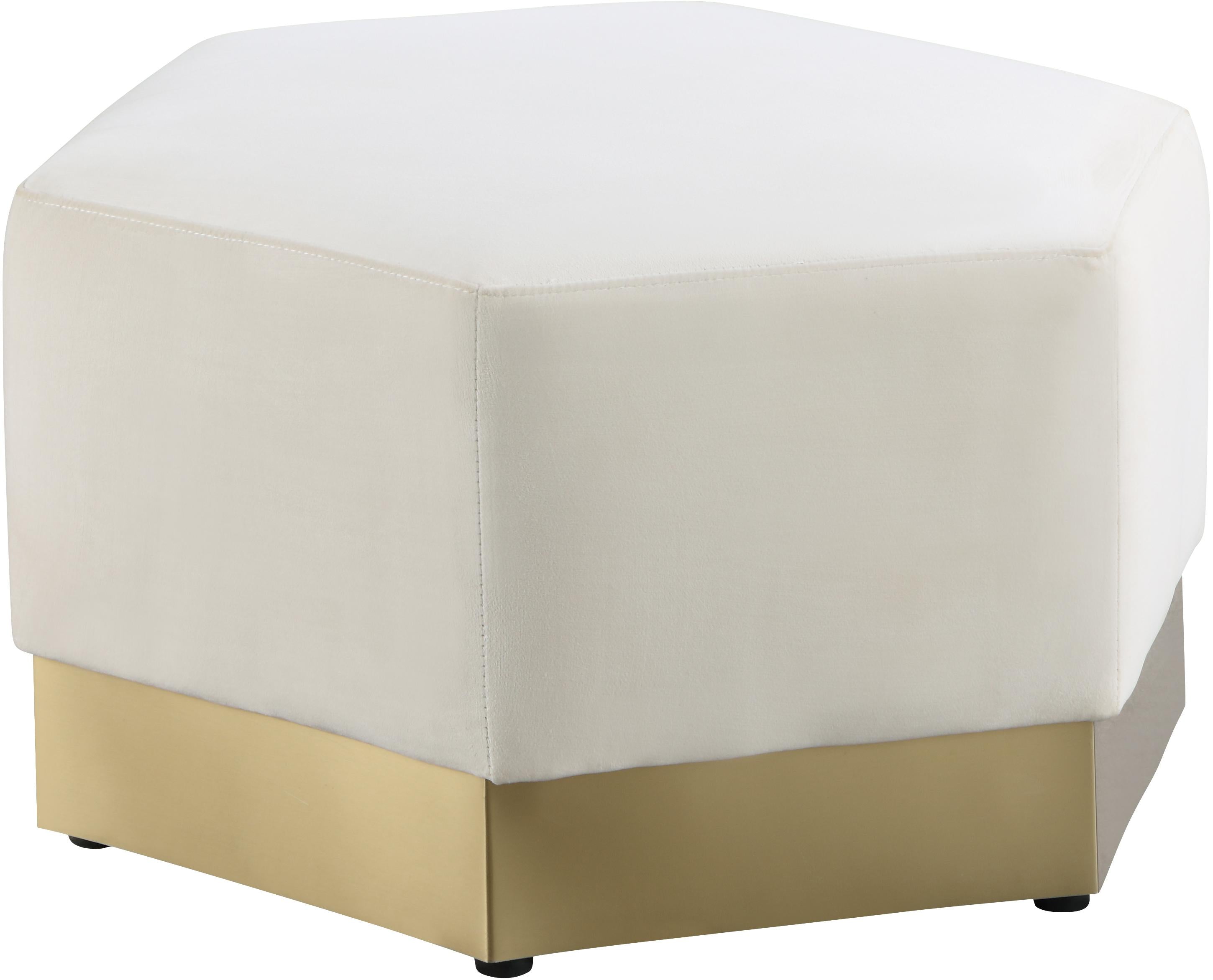 Marquis Cream Velvet Ottoman - Luxury Home Furniture (MI)
