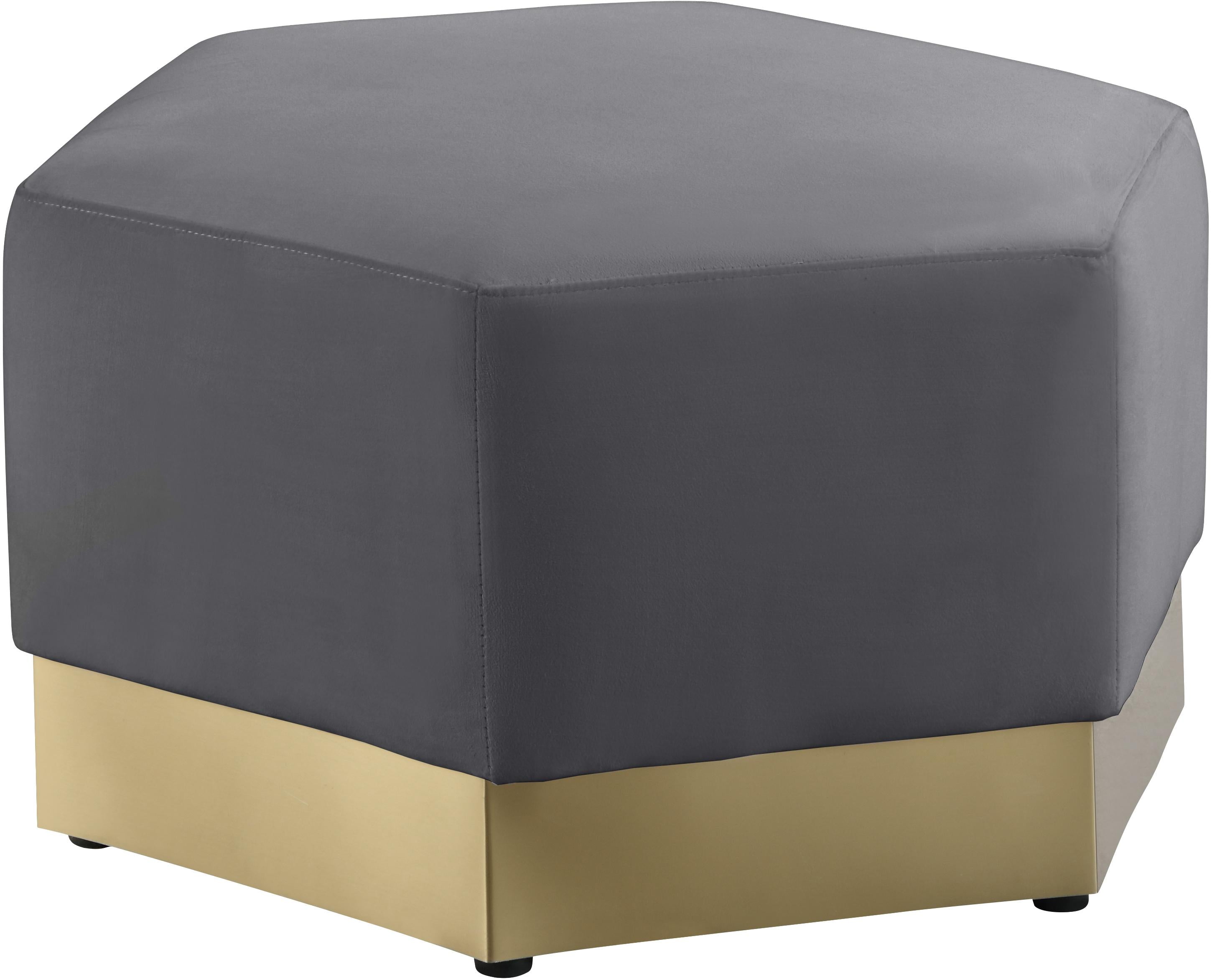 Marquis Grey Velvet Ottoman - Luxury Home Furniture (MI)