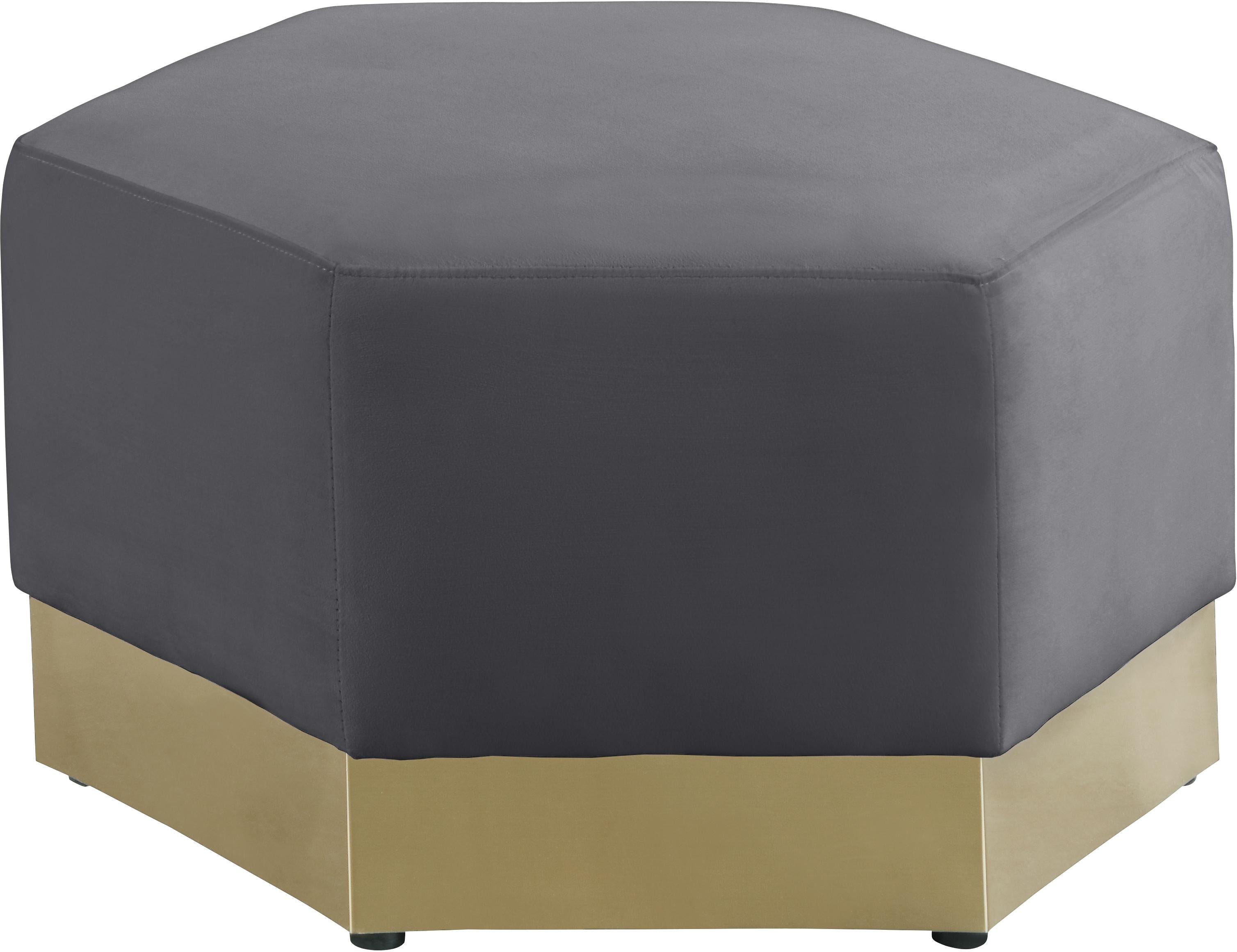 Marquis Grey Velvet Ottoman - Luxury Home Furniture (MI)
