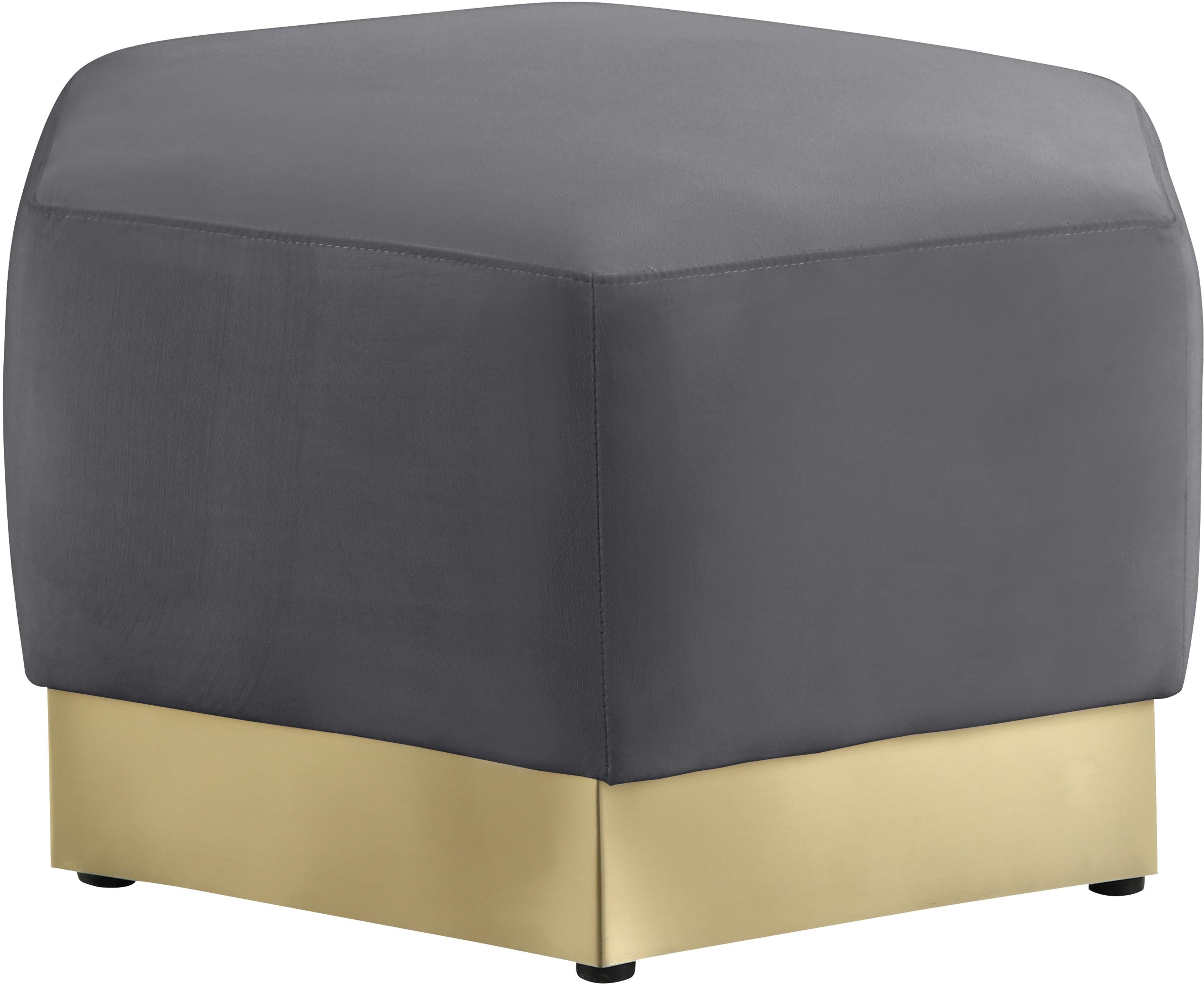 Marquis Grey Velvet Ottoman - Luxury Home Furniture (MI)