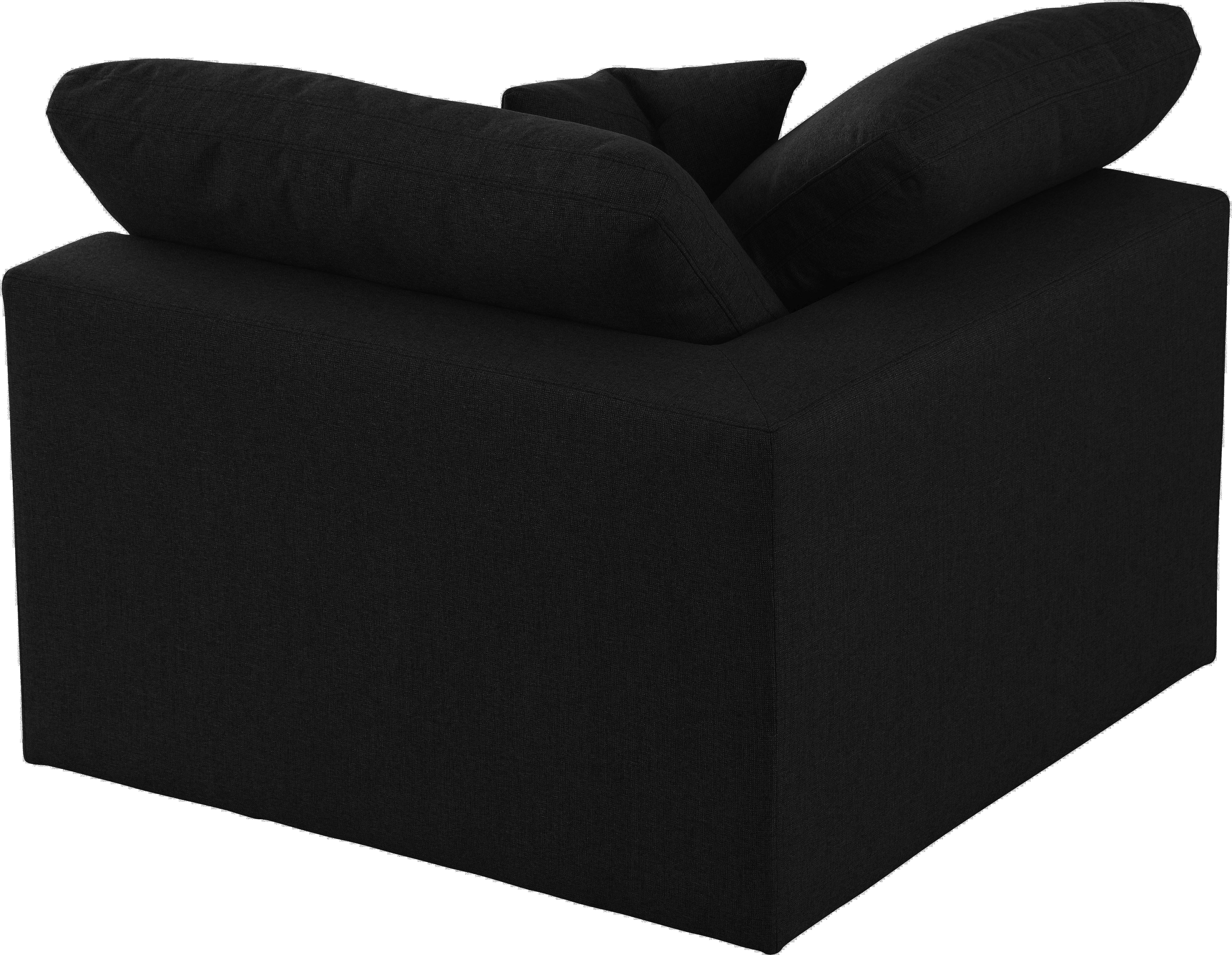 Serene Black Linen Fabric Deluxe Cloud Corner Chair - Luxury Home Furniture (MI)