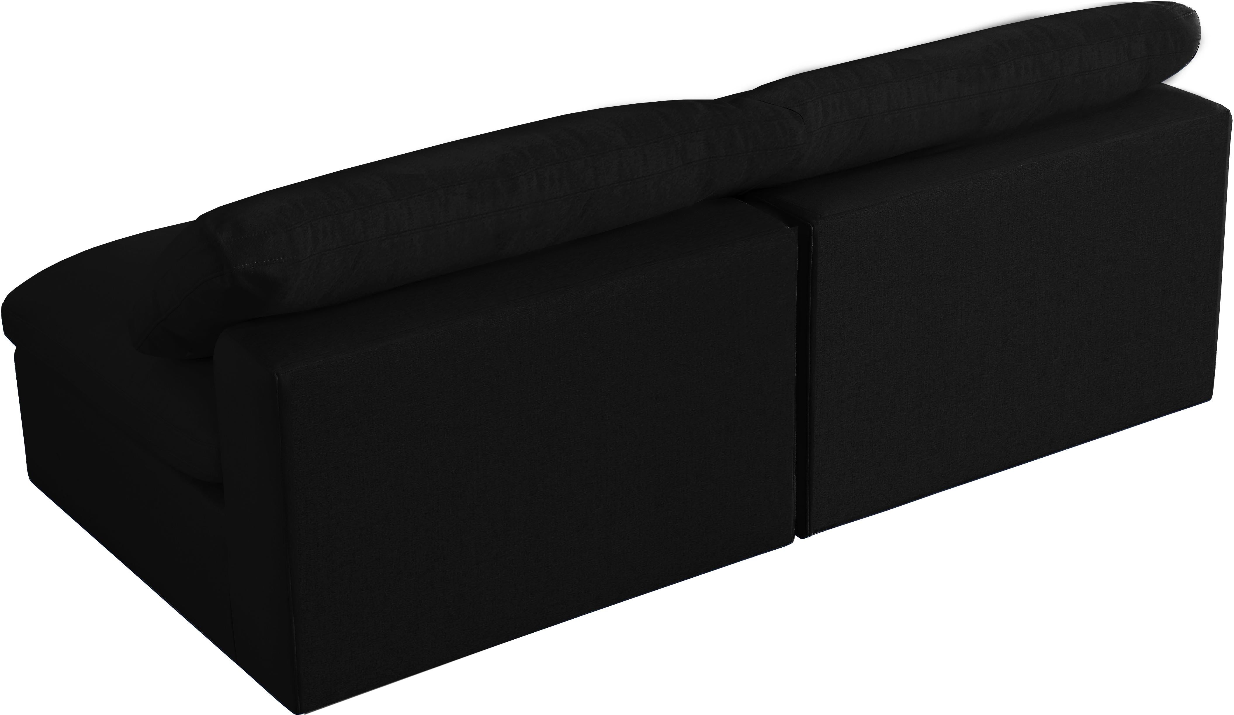Serene Black Linen Fabric Deluxe Cloud Modular Armless Sofa - Luxury Home Furniture (MI)