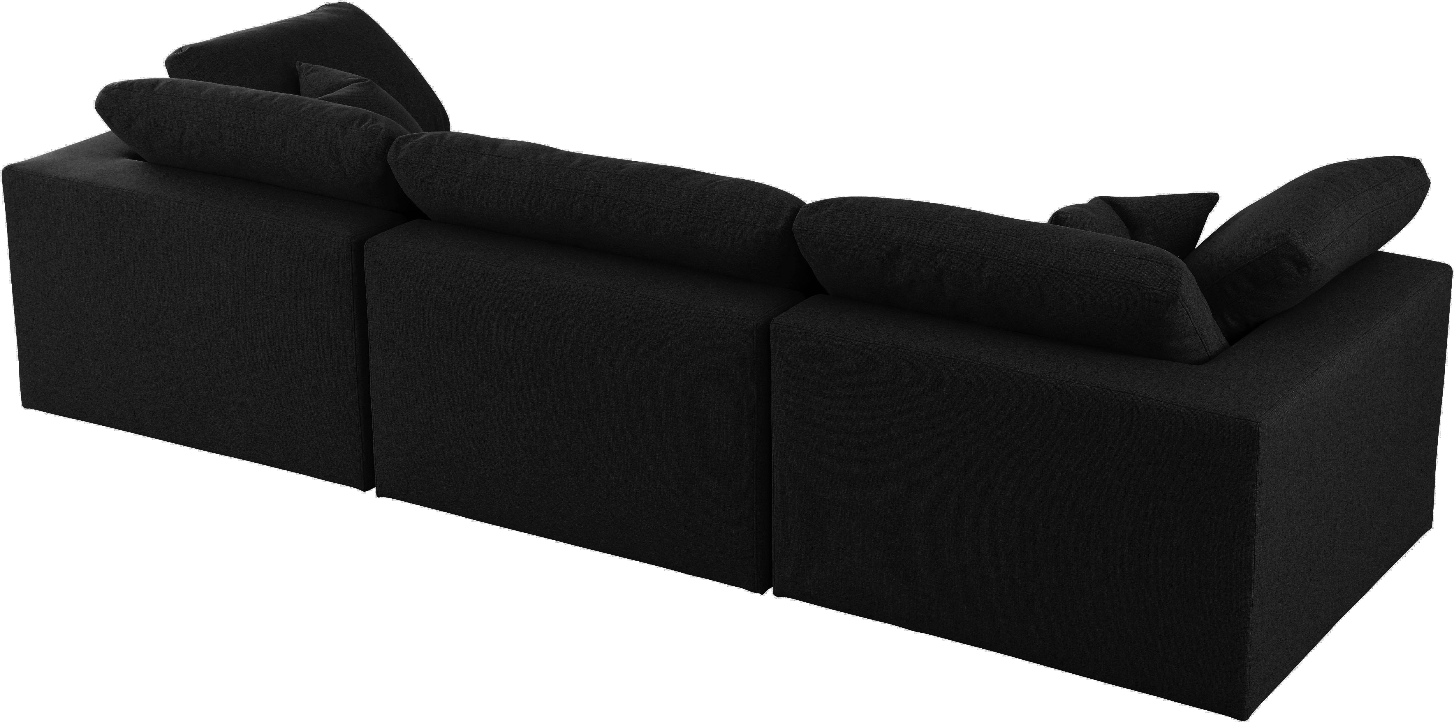 Serene Black Linen Fabric Deluxe Cloud Modular Sofa - Luxury Home Furniture (MI)
