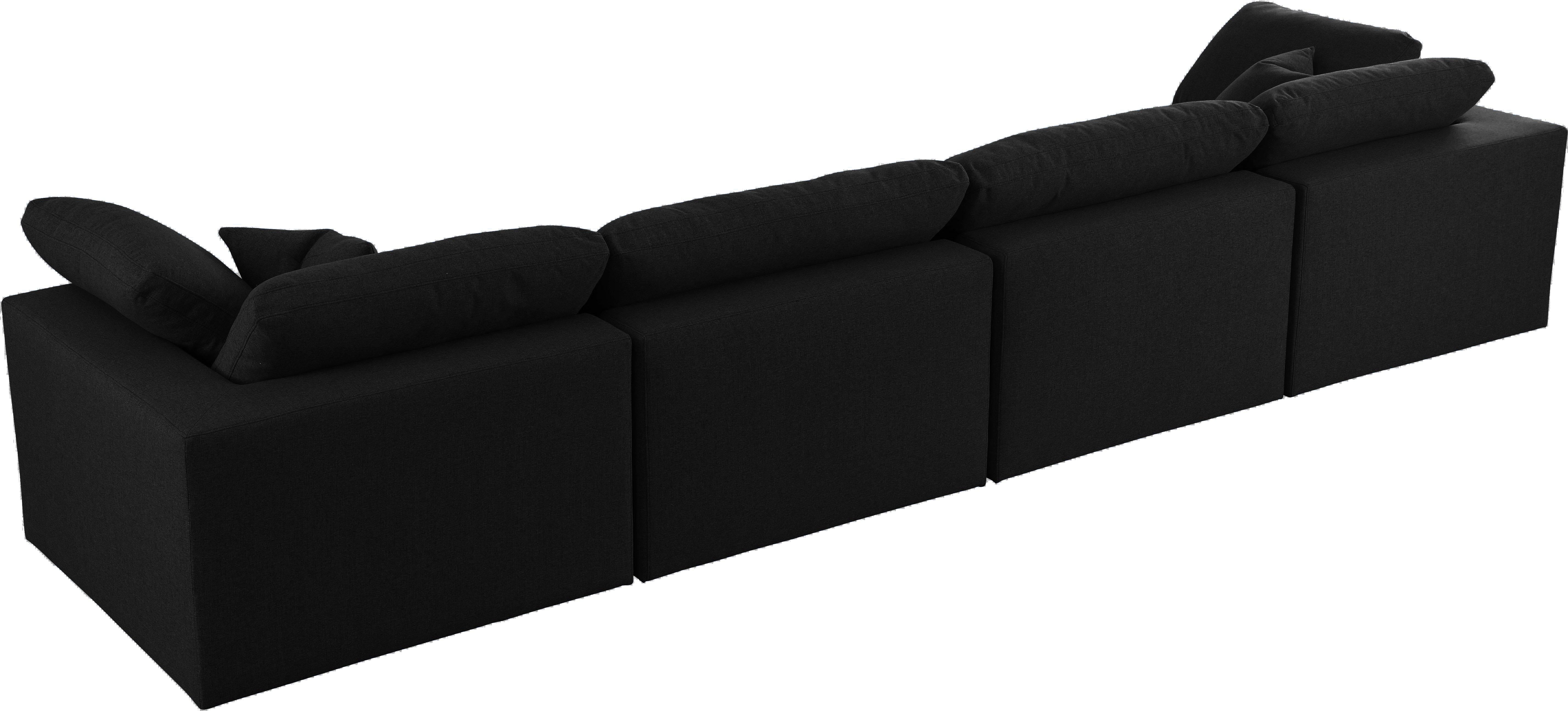 Serene Black Linen Fabric Deluxe Cloud Modular Sofa - Luxury Home Furniture (MI)
