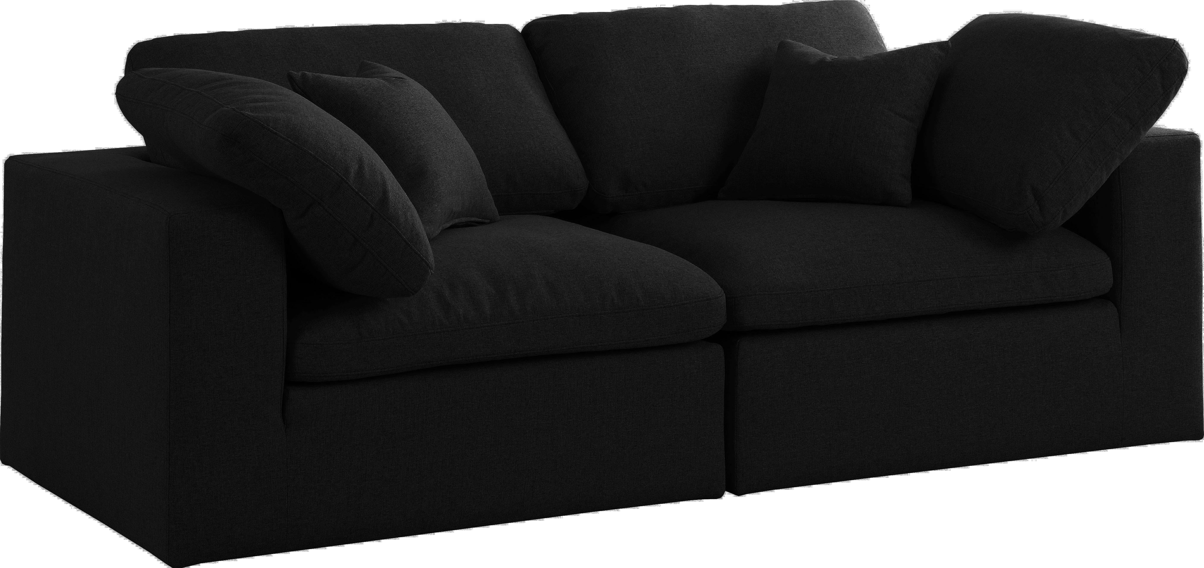 Serene Black Linen Fabric Deluxe Cloud Modular Sofa - Luxury Home Furniture (MI)