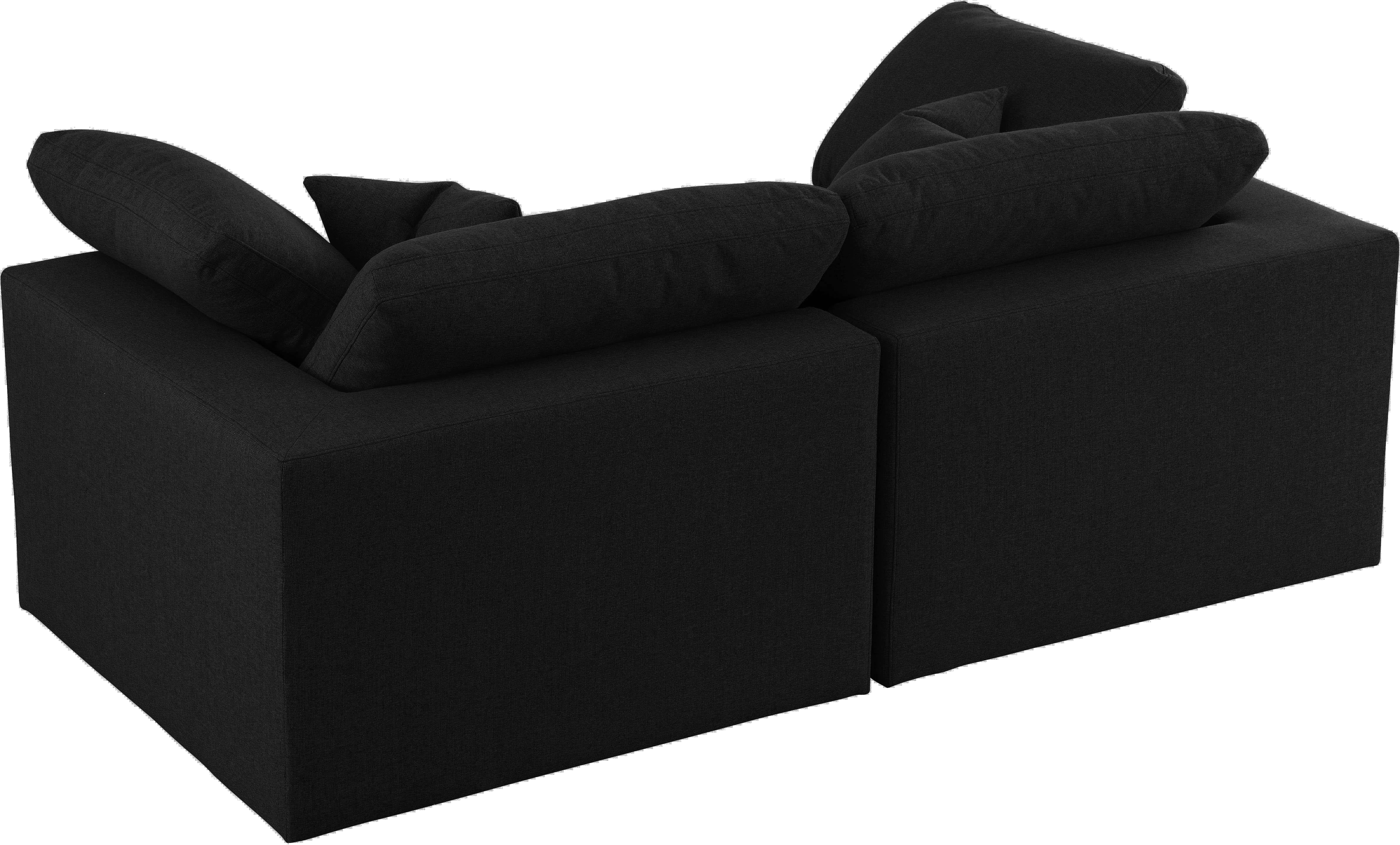 Serene Black Linen Fabric Deluxe Cloud Modular Sofa - Luxury Home Furniture (MI)