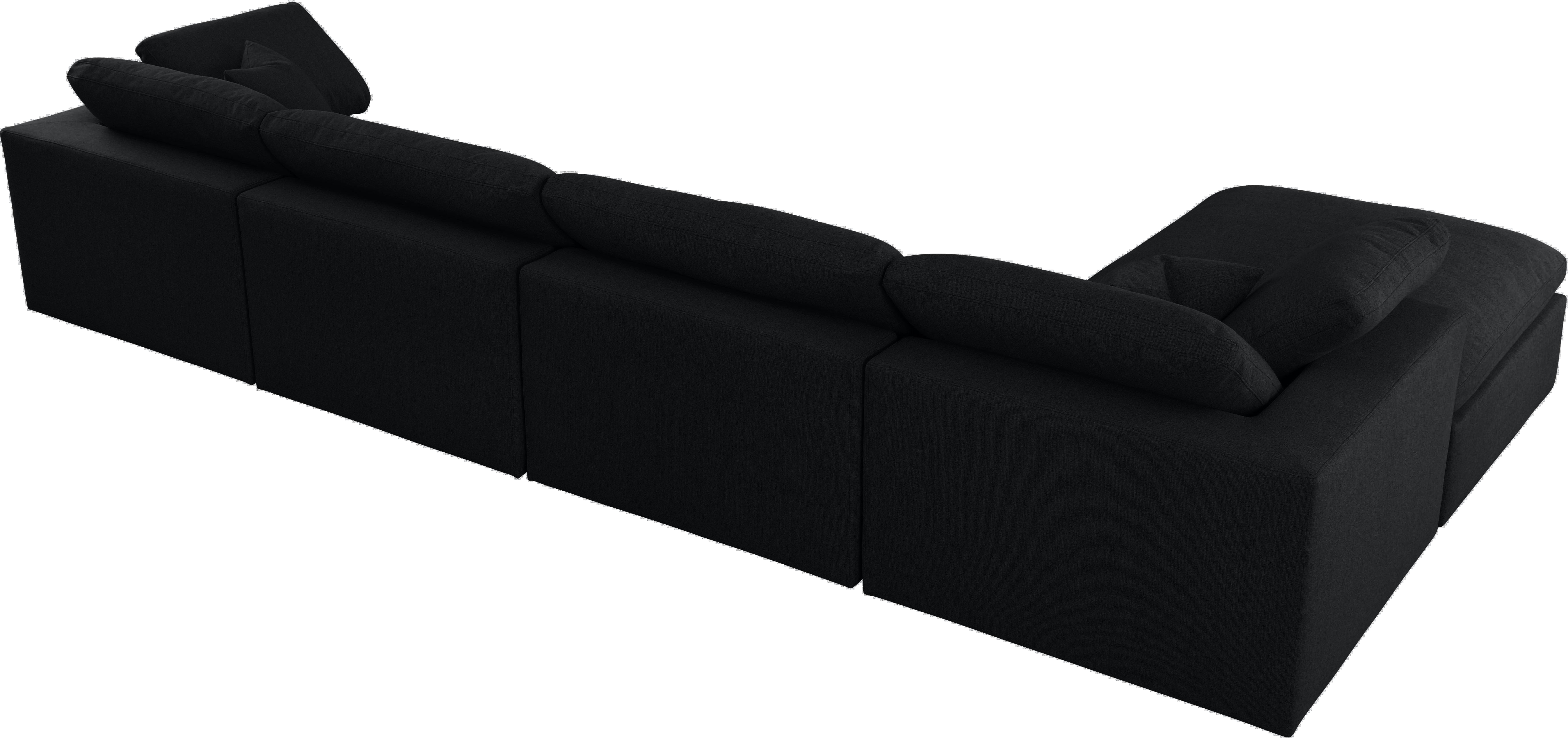 Serene Black Linen Fabric Deluxe Cloud Modular Sectional - Luxury Home Furniture (MI)