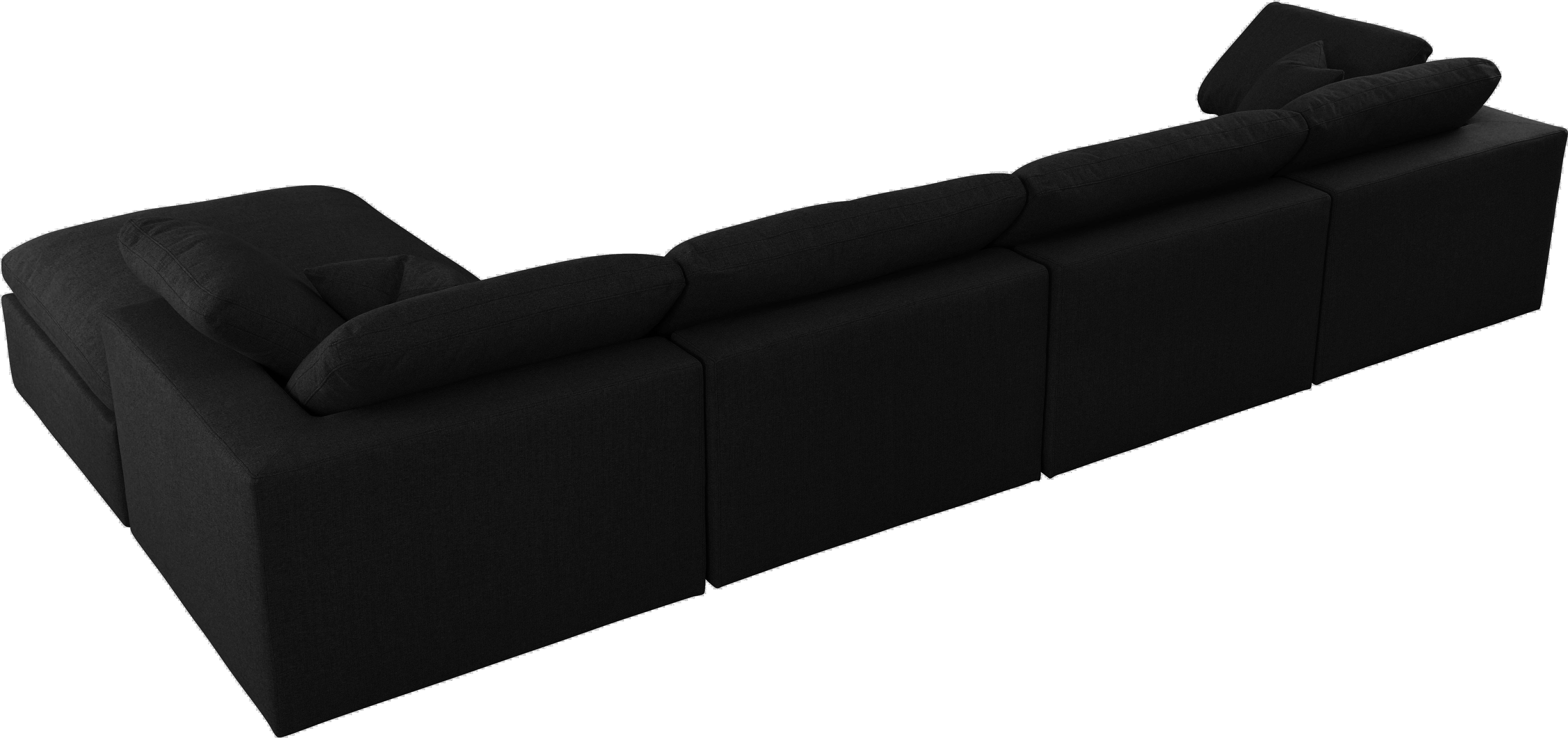 Serene Black Linen Fabric Deluxe Cloud Modular Sectional - Luxury Home Furniture (MI)