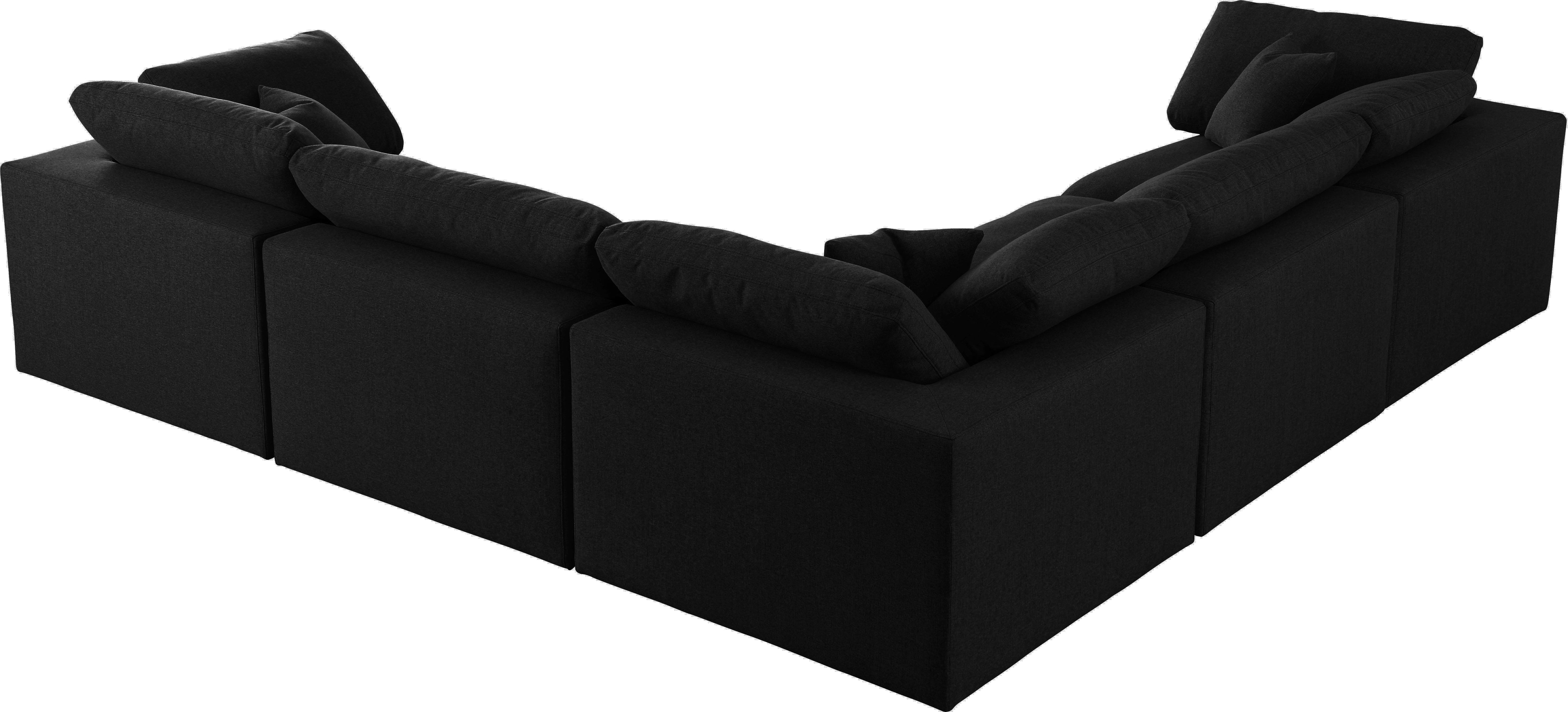 Serene Black Linen Fabric Deluxe Cloud Modular Sectional - Luxury Home Furniture (MI)