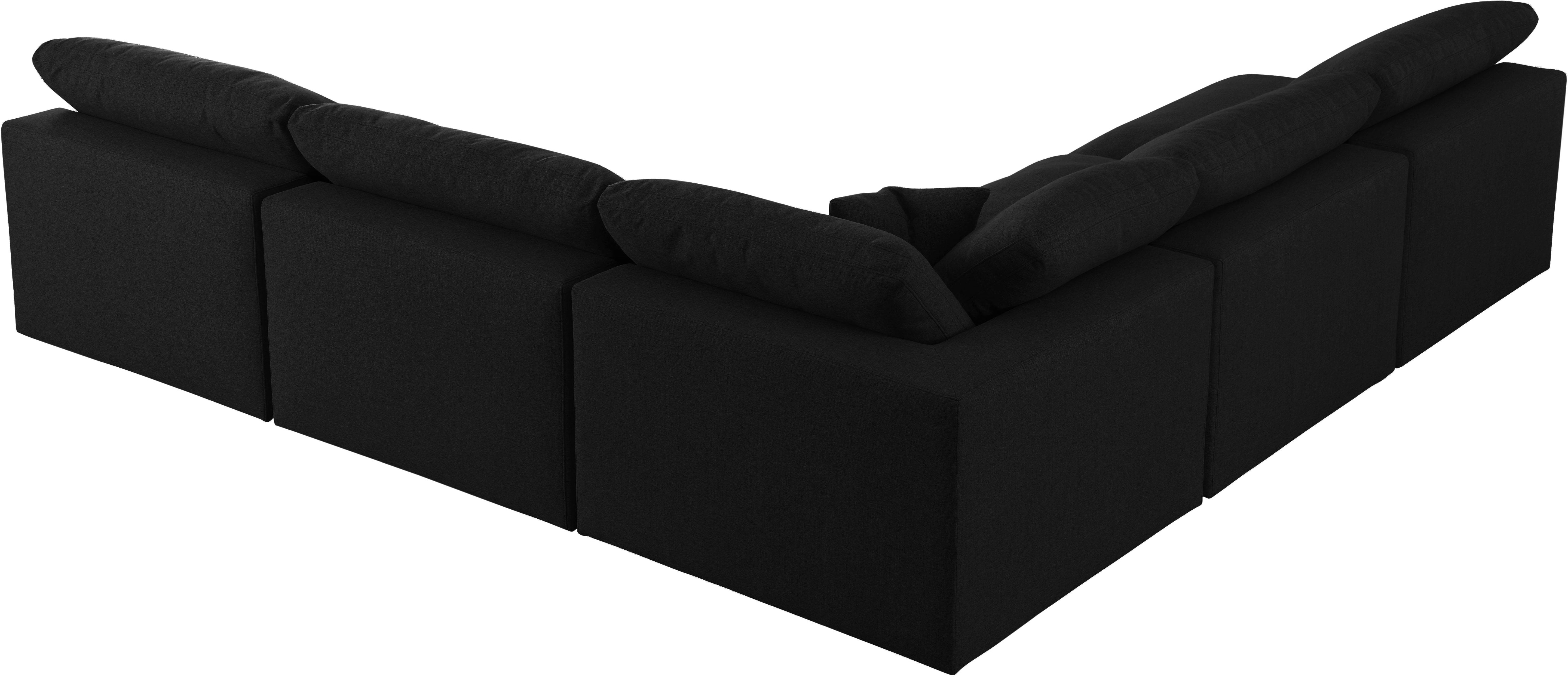 Serene Black Linen Fabric Deluxe Cloud Modular Sectional - Luxury Home Furniture (MI)