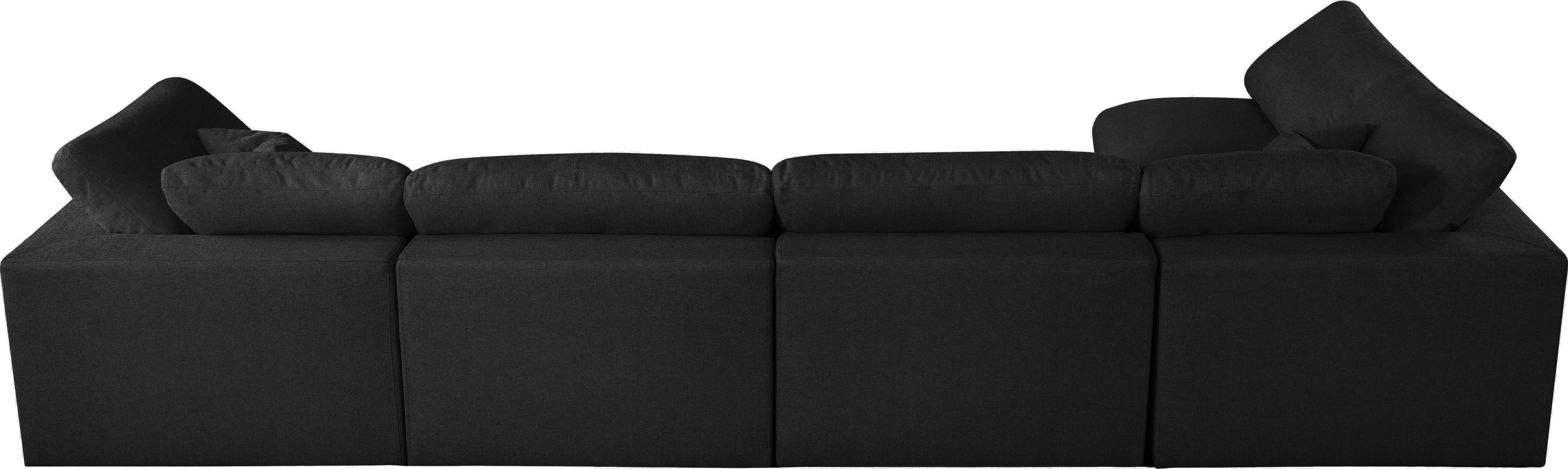 Serene Black Linen Fabric Deluxe Cloud Modular Sectional - Luxury Home Furniture (MI)