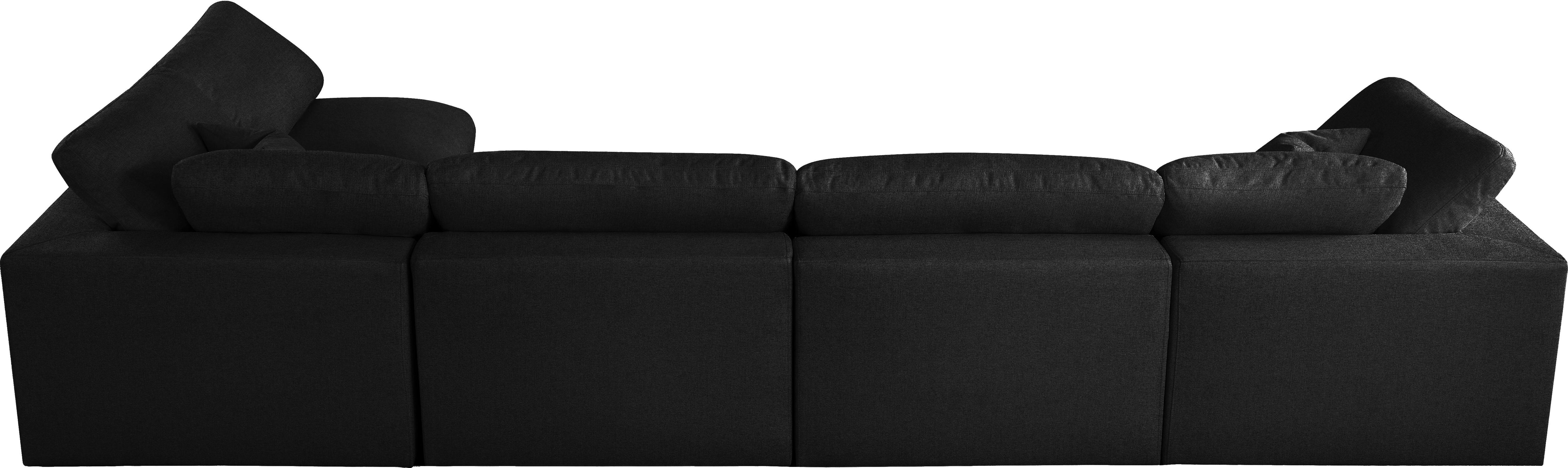 Serene Black Linen Fabric Deluxe Cloud Modular Sectional - Luxury Home Furniture (MI)