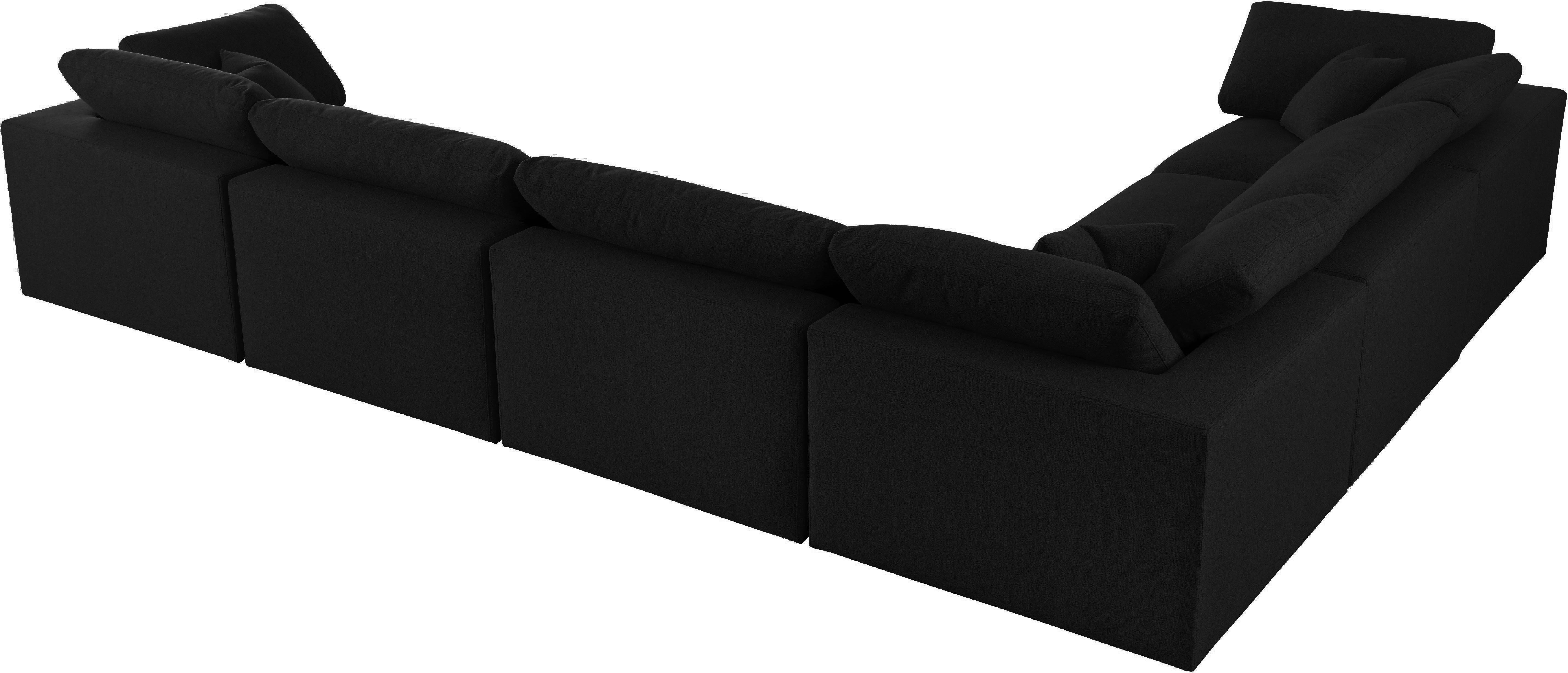Serene Black Linen Fabric Deluxe Cloud Modular Sectional - Luxury Home Furniture (MI)