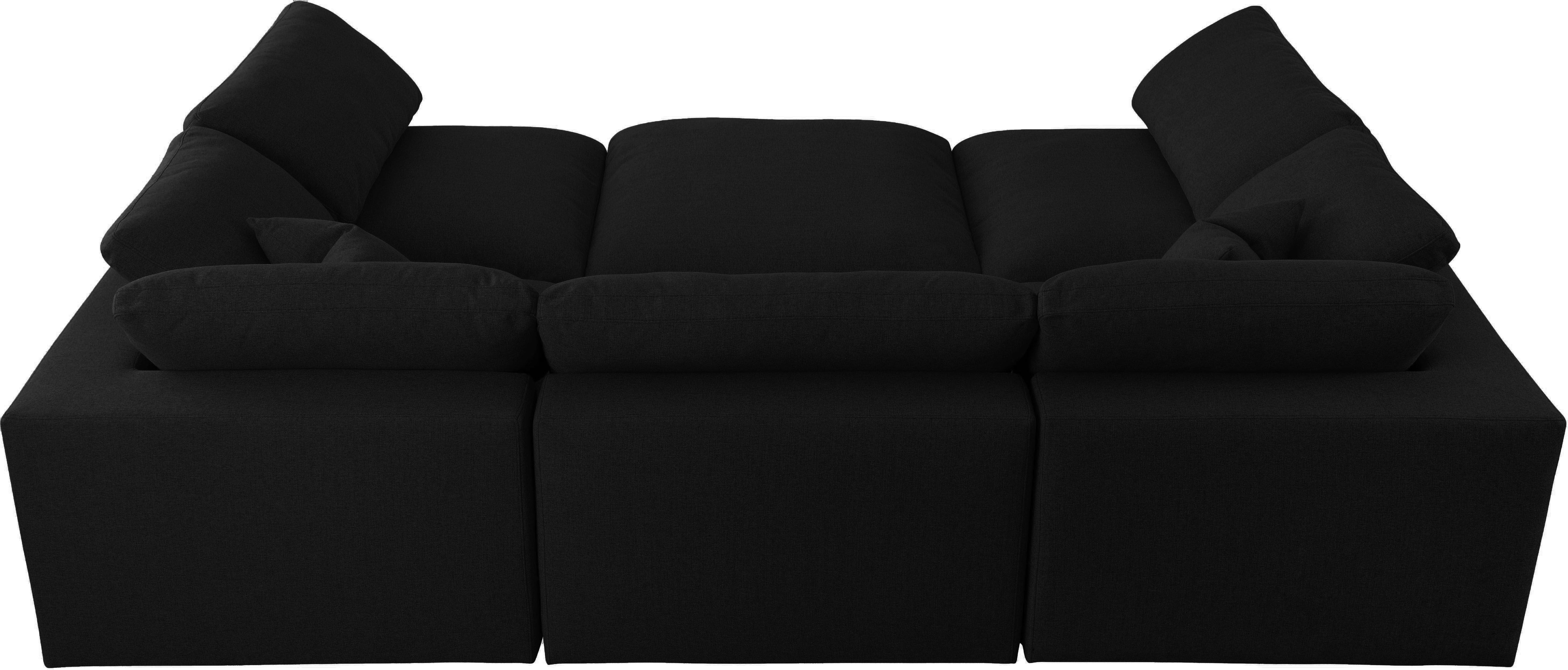 Serene Black Linen Fabric Deluxe Cloud Modular Sectional - Luxury Home Furniture (MI)