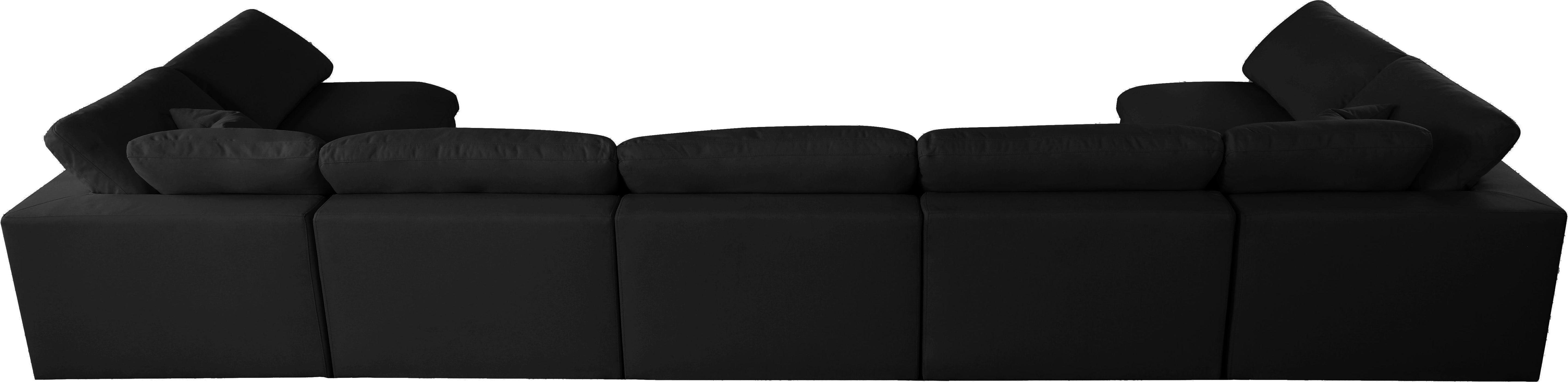 Serene Black Linen Fabric Deluxe Cloud Modular Sectional - Luxury Home Furniture (MI)
