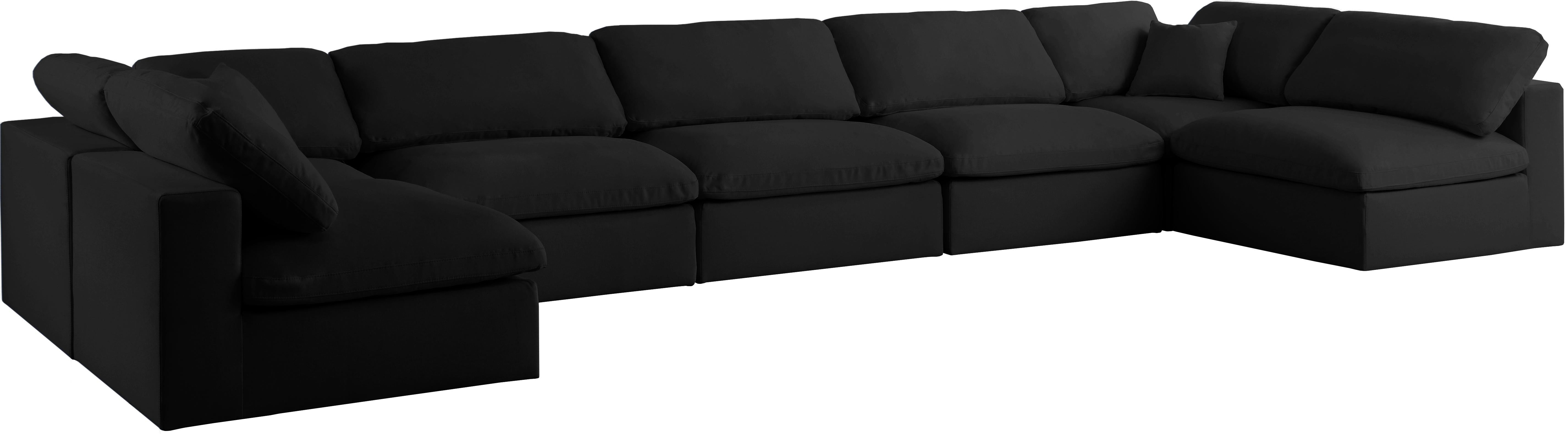 Serene Black Linen Fabric Deluxe Cloud Modular Sectional - Luxury Home Furniture (MI)