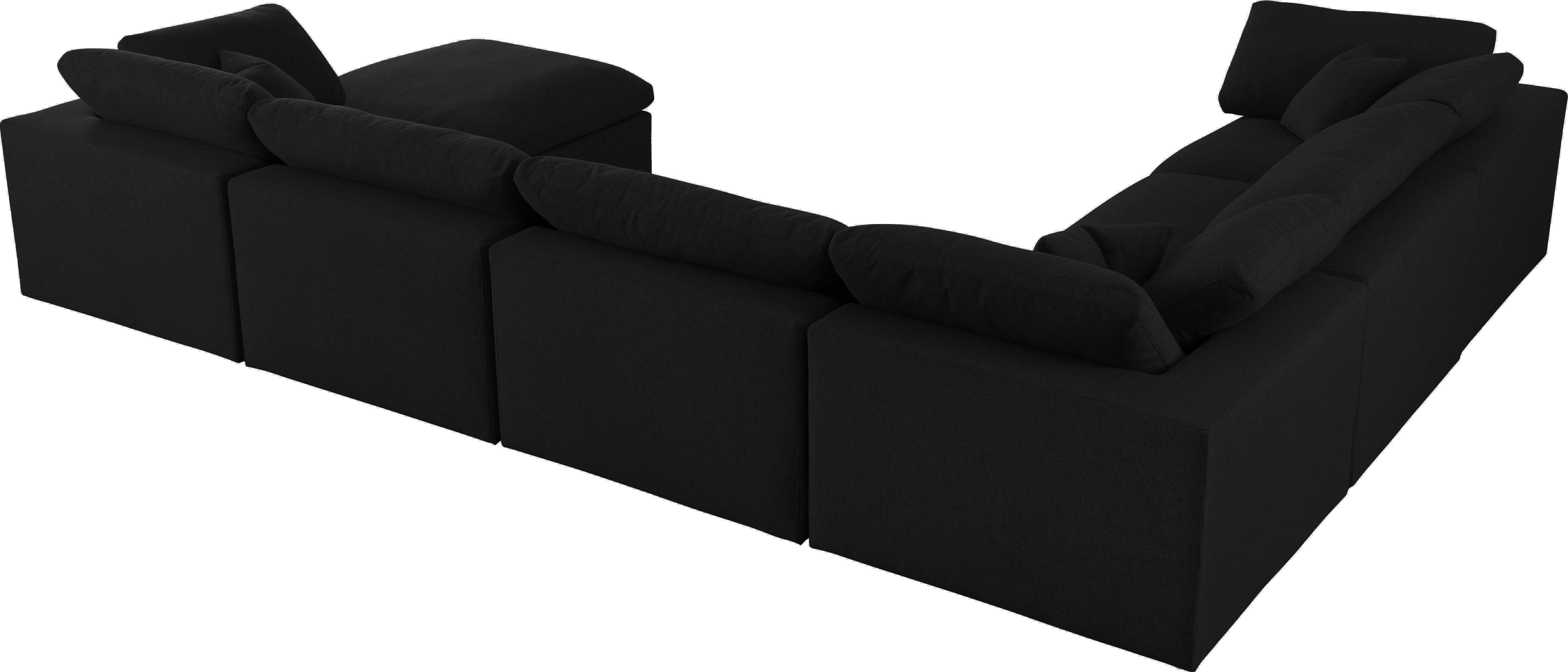 Serene Black Linen Fabric Deluxe Cloud Modular Sectional - Luxury Home Furniture (MI)