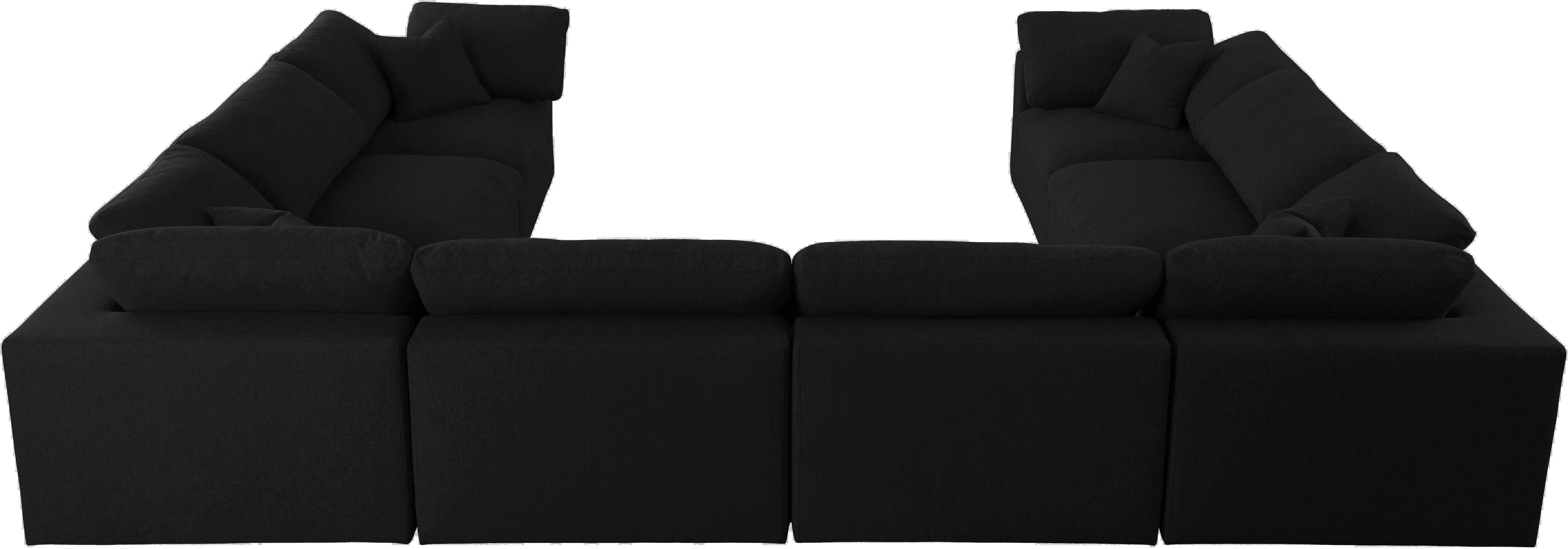 Serene Black Linen Fabric Deluxe Cloud Modular Sectional - Luxury Home Furniture (MI)