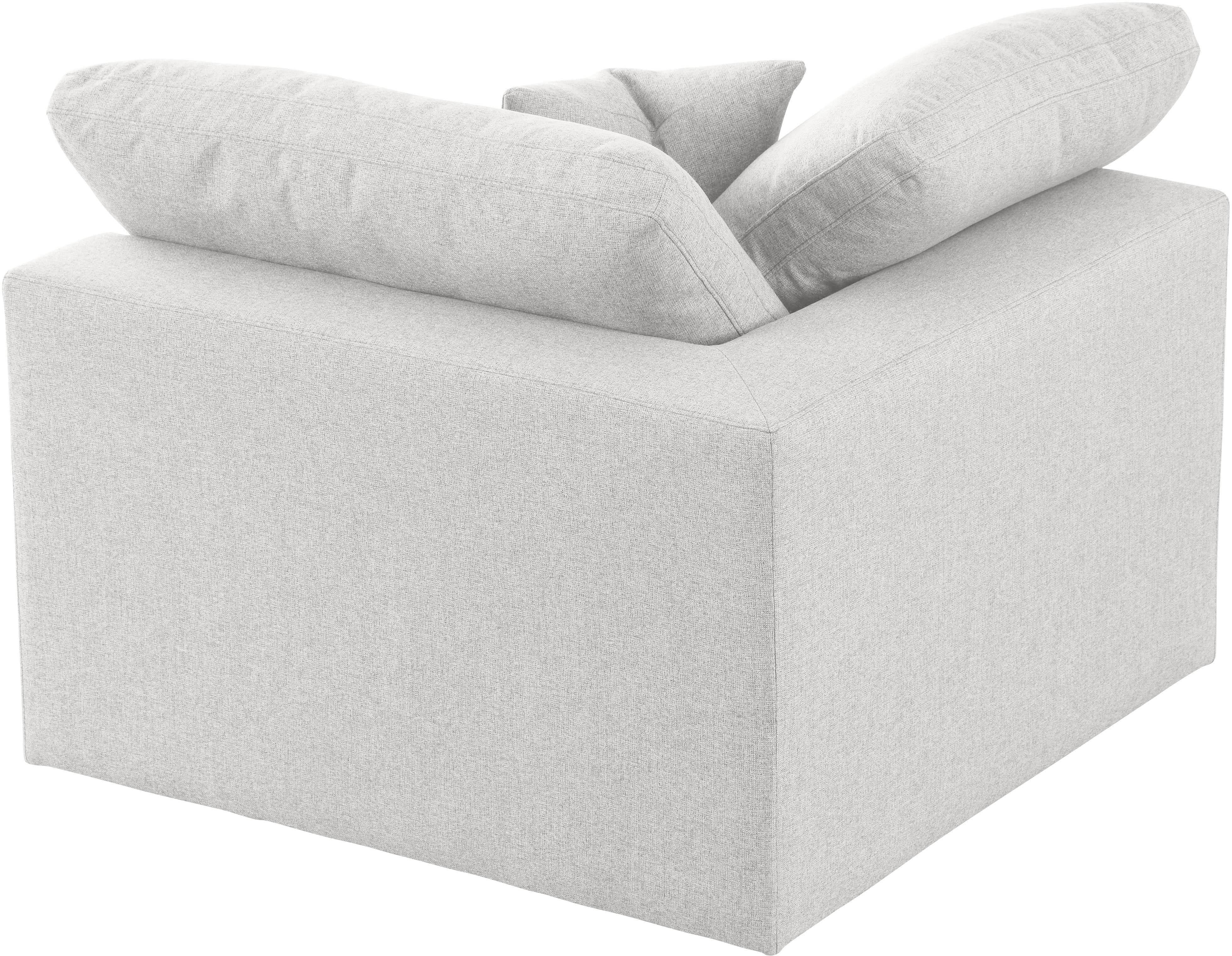 Serene Cream Linen Fabric Deluxe Cloud Corner Chair - Luxury Home Furniture (MI)