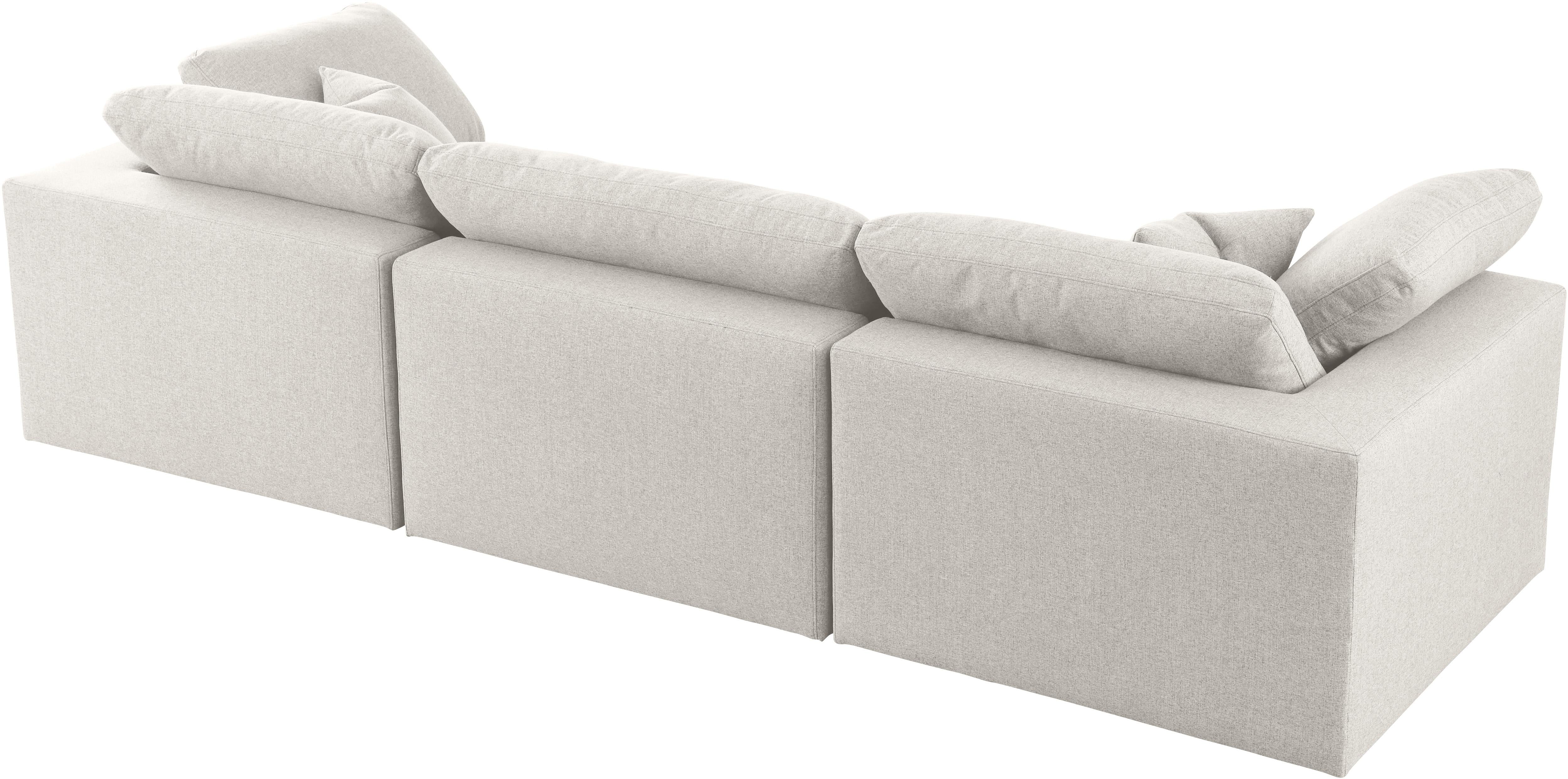 Serene Cream Linen Fabric Deluxe Cloud Modular Sofa - Luxury Home Furniture (MI)