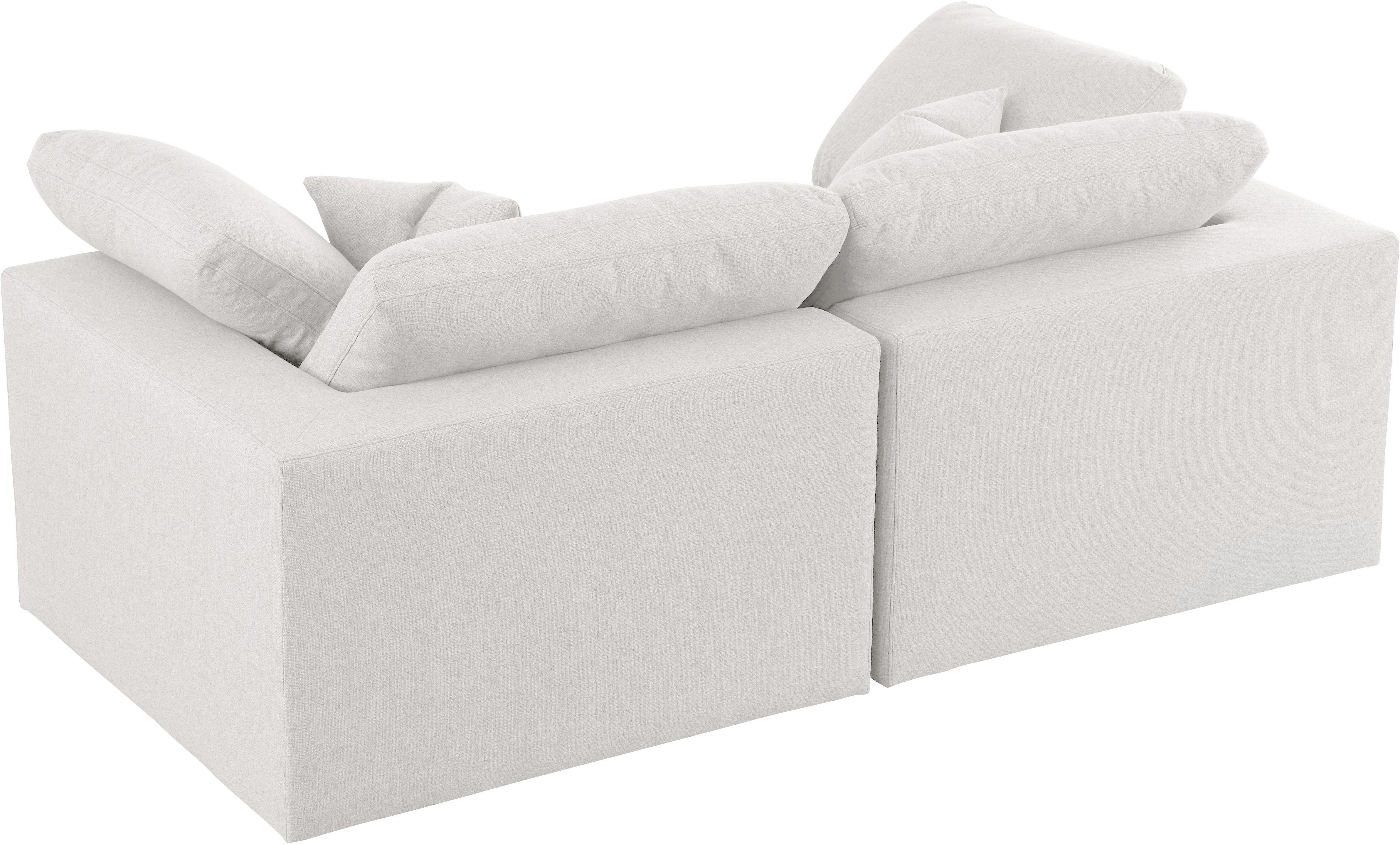 Serene Cream Linen Fabric Deluxe Cloud Modular Sofa - Luxury Home Furniture (MI)