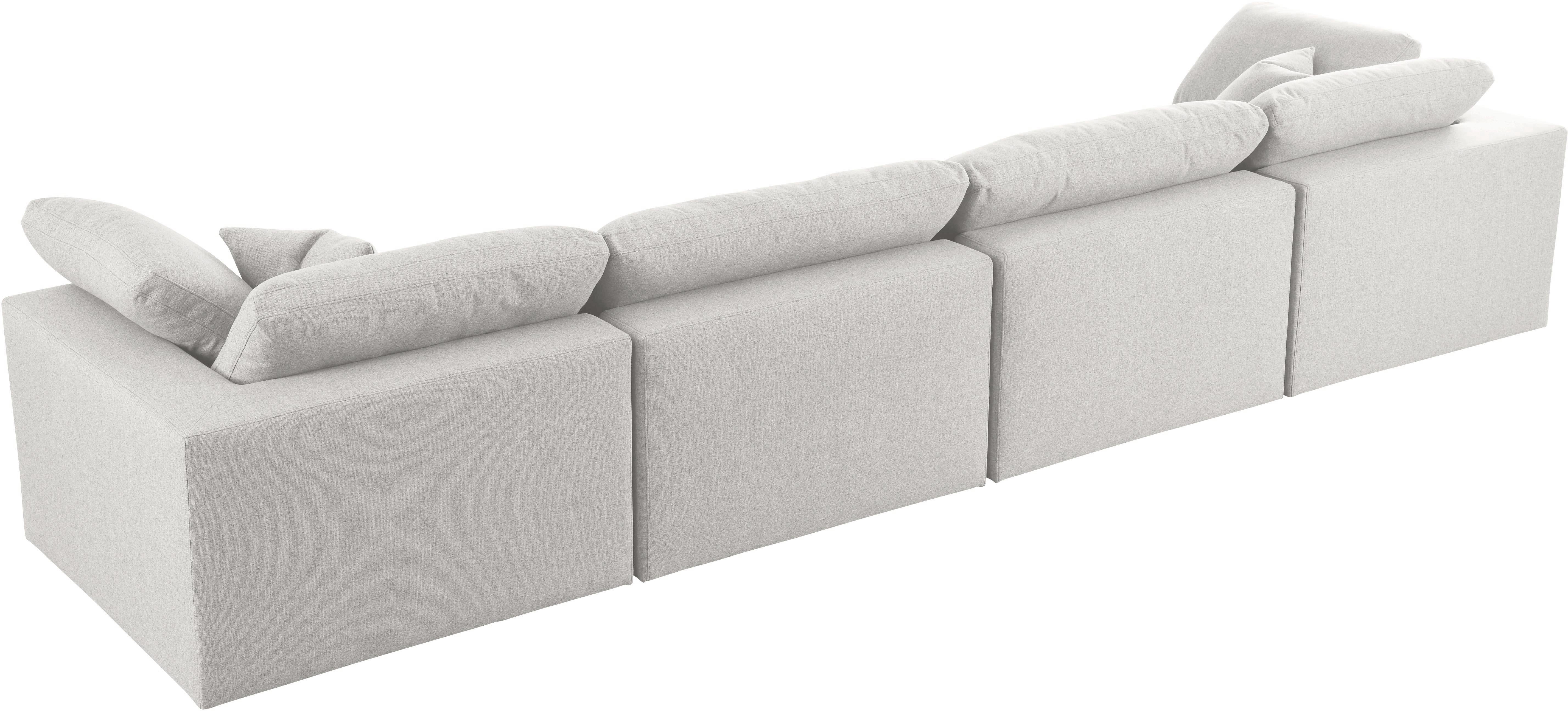 Serene Cream Linen Fabric Deluxe Cloud Modular Sofa - Luxury Home Furniture (MI)