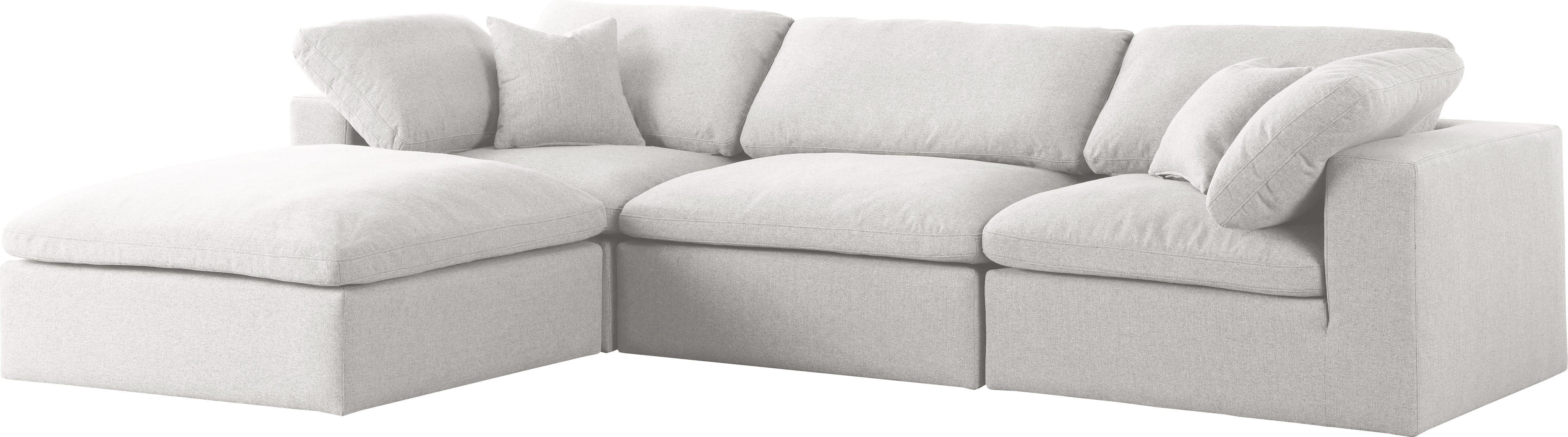 Serene Cream Linen Fabric Deluxe Cloud Modular Sectional - Luxury Home Furniture (MI)