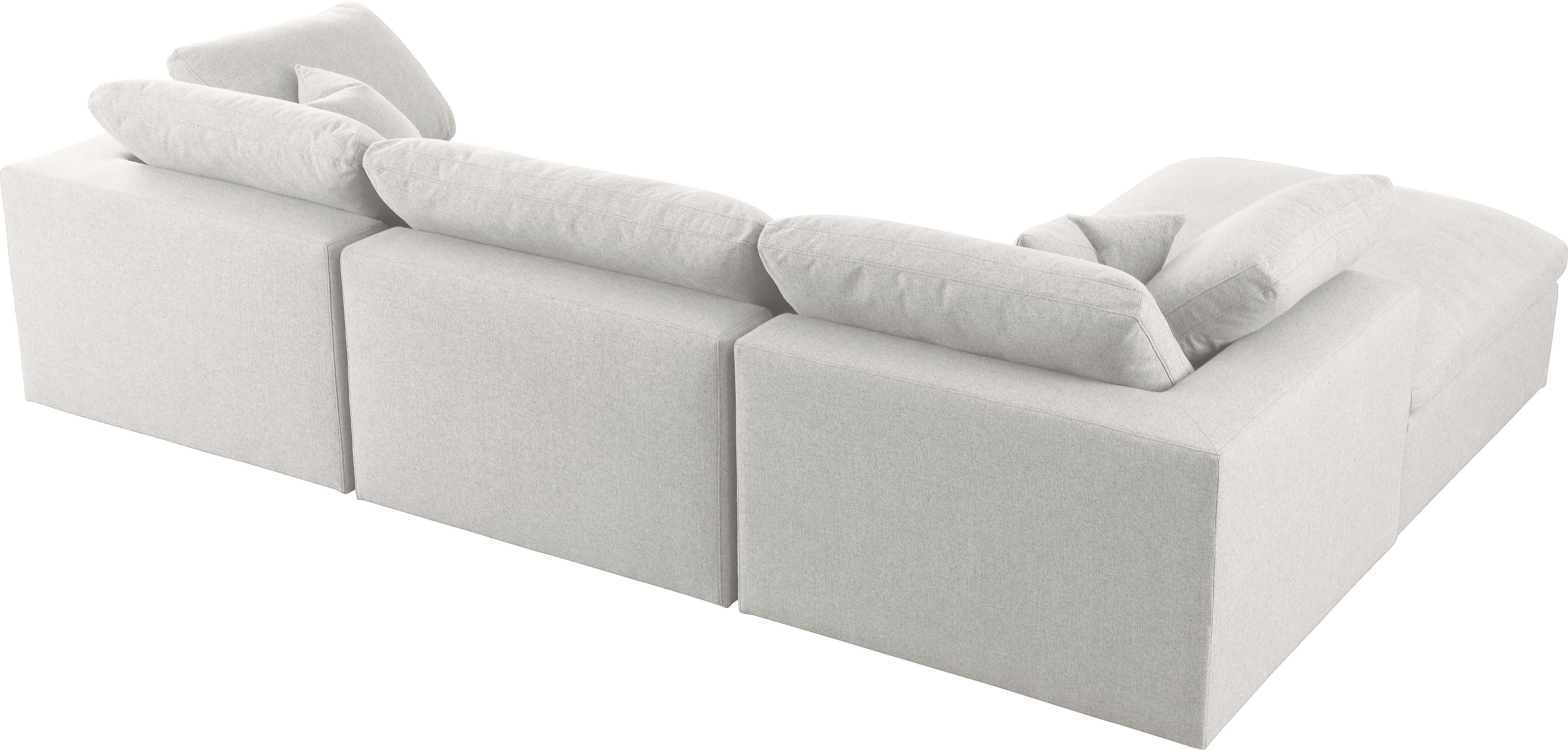 Serene Cream Linen Fabric Deluxe Cloud Modular Sectional - Luxury Home Furniture (MI)