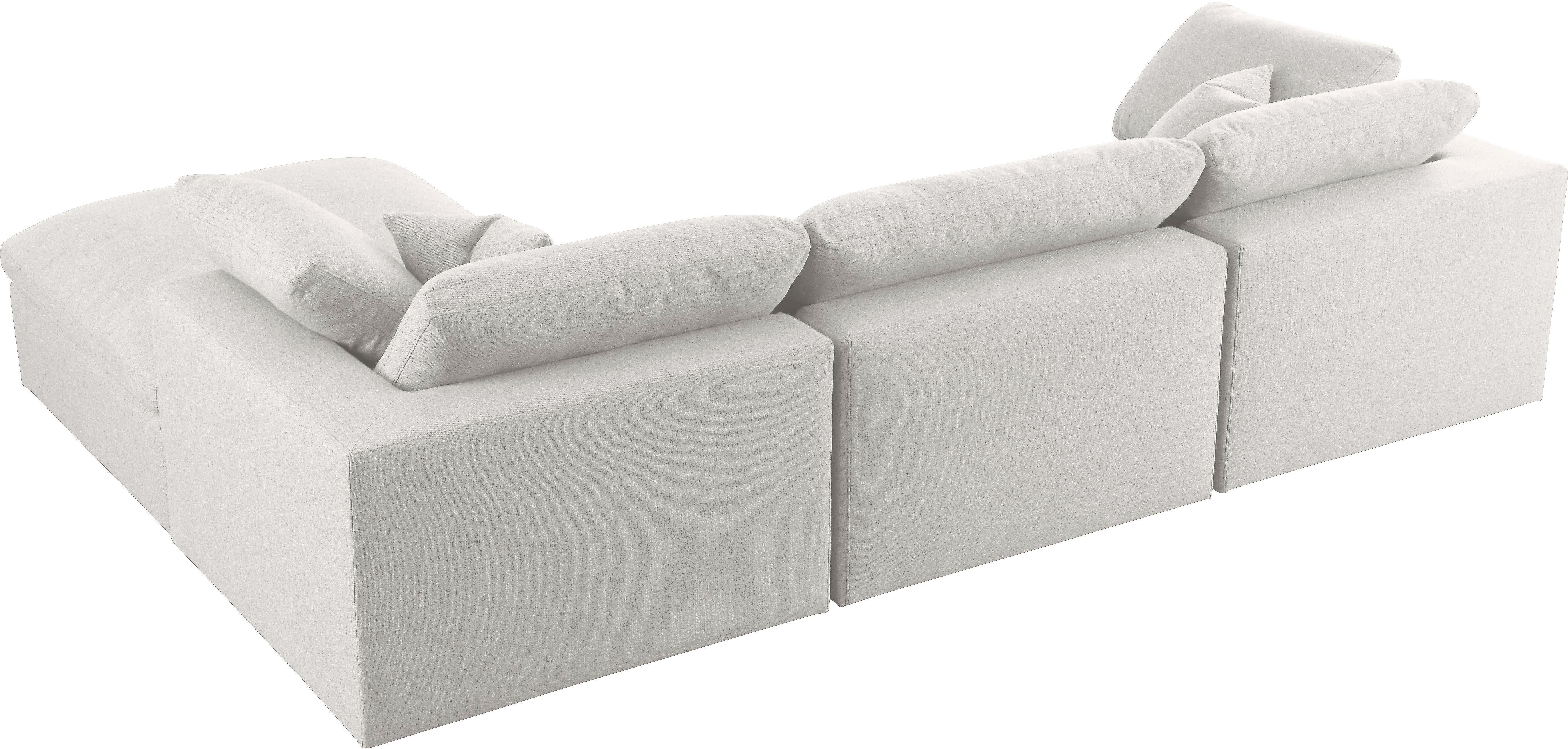 Serene Cream Linen Fabric Deluxe Cloud Modular Sectional - Luxury Home Furniture (MI)