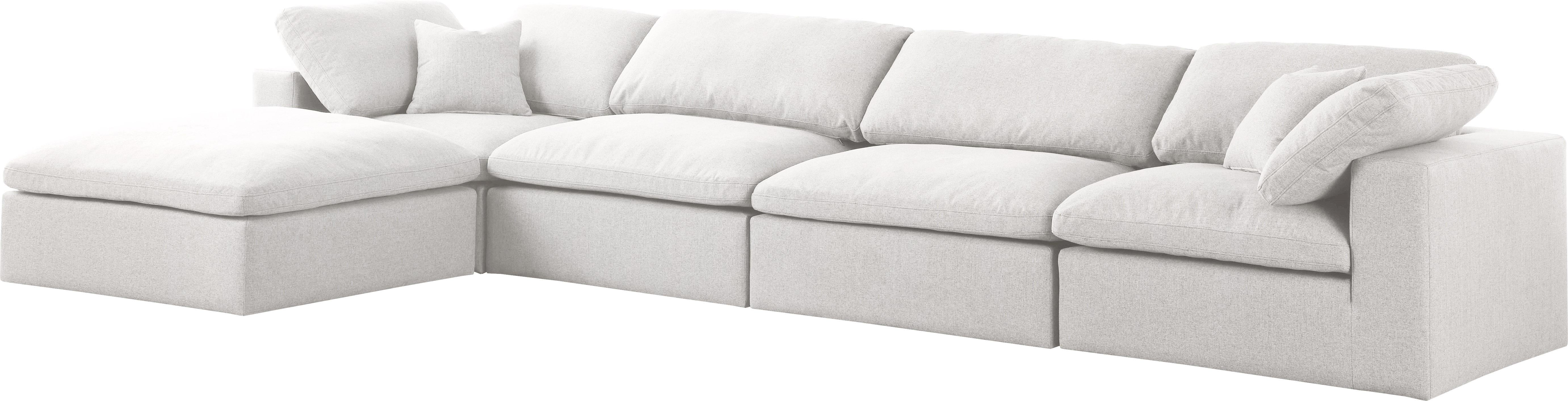 Serene Cream Linen Fabric Deluxe Cloud Modular Sectional - Luxury Home Furniture (MI)