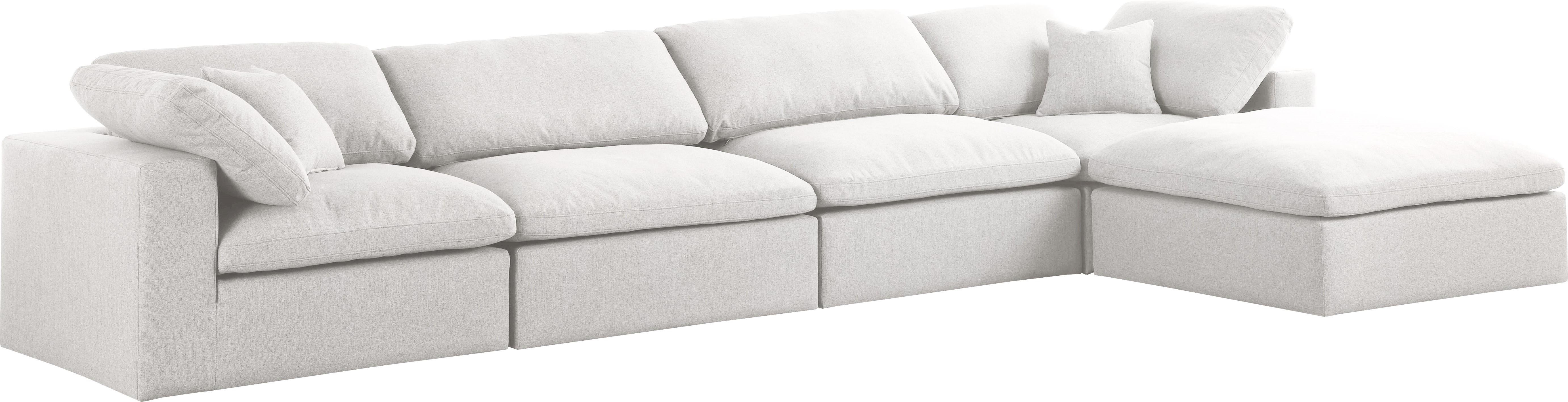 Serene Cream Linen Fabric Deluxe Cloud Modular Sectional - Luxury Home Furniture (MI)