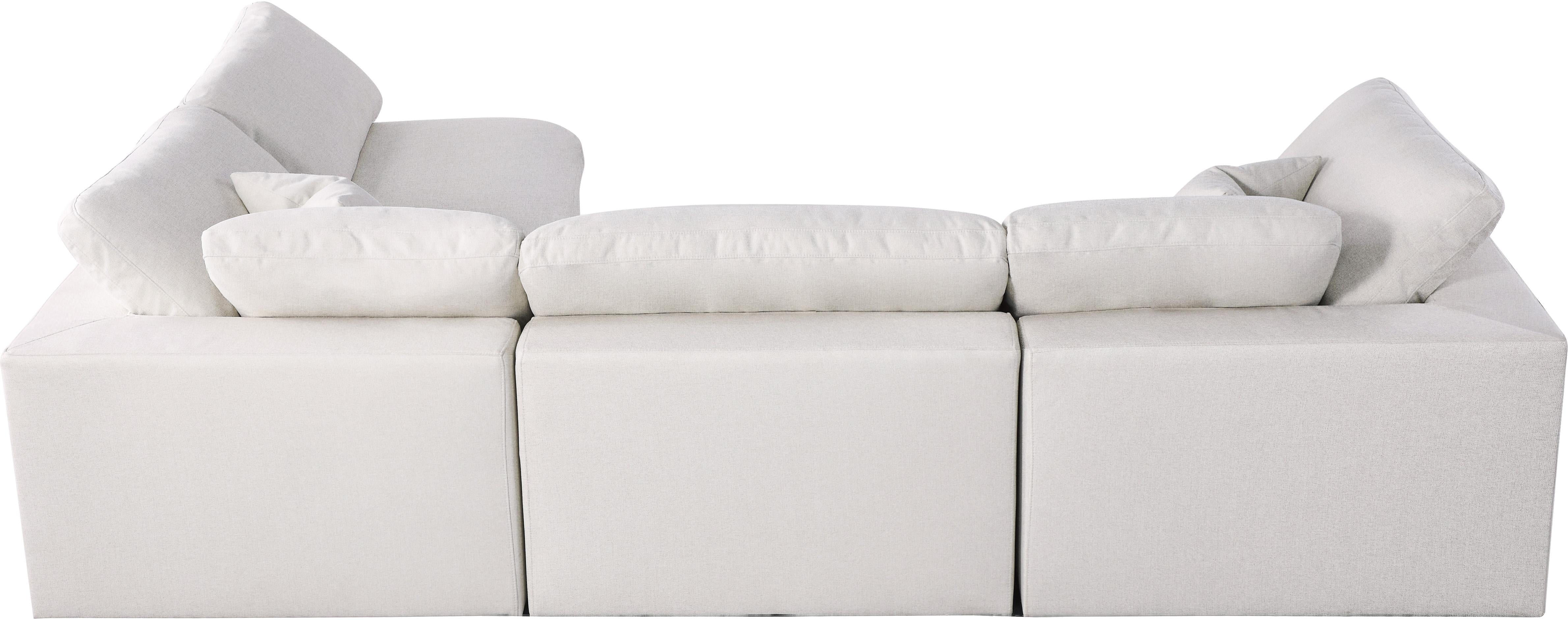 Serene Cream Linen Fabric Deluxe Cloud Modular Sectional - Luxury Home Furniture (MI)