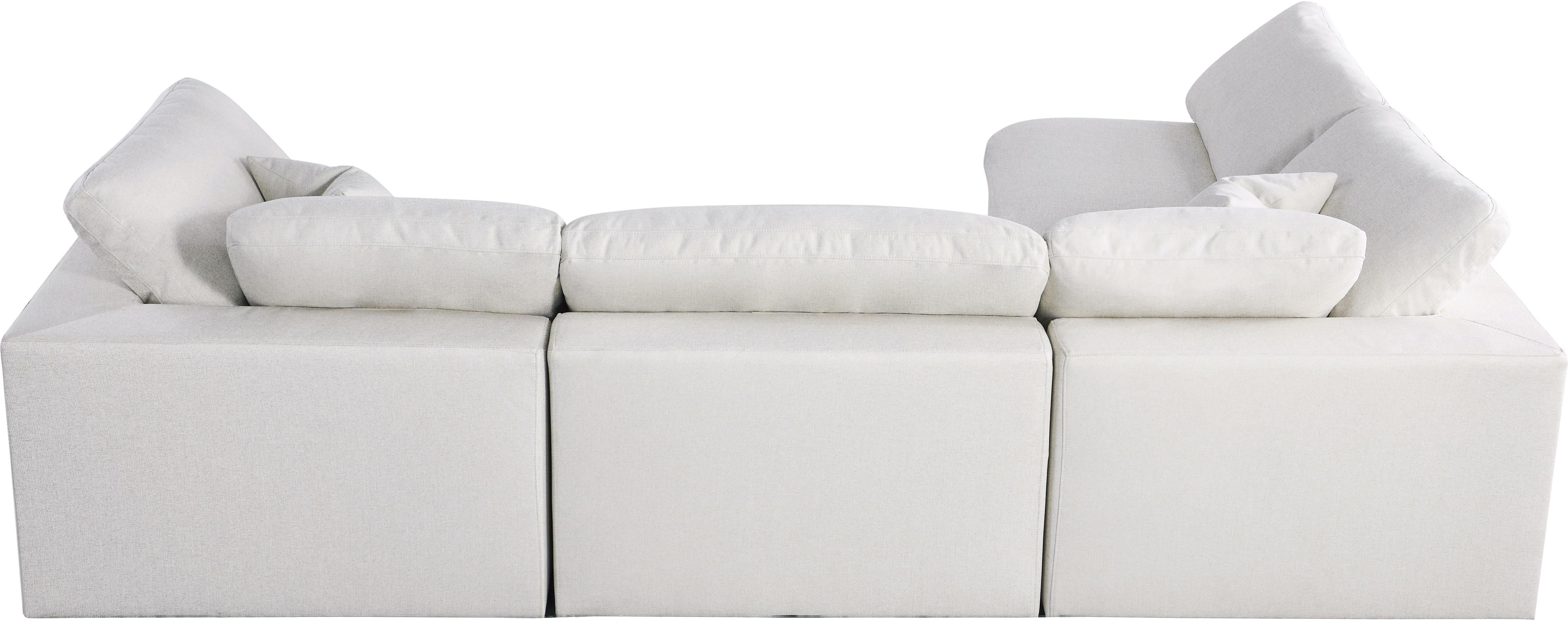 Serene Cream Linen Fabric Deluxe Cloud Modular Sectional - Luxury Home Furniture (MI)
