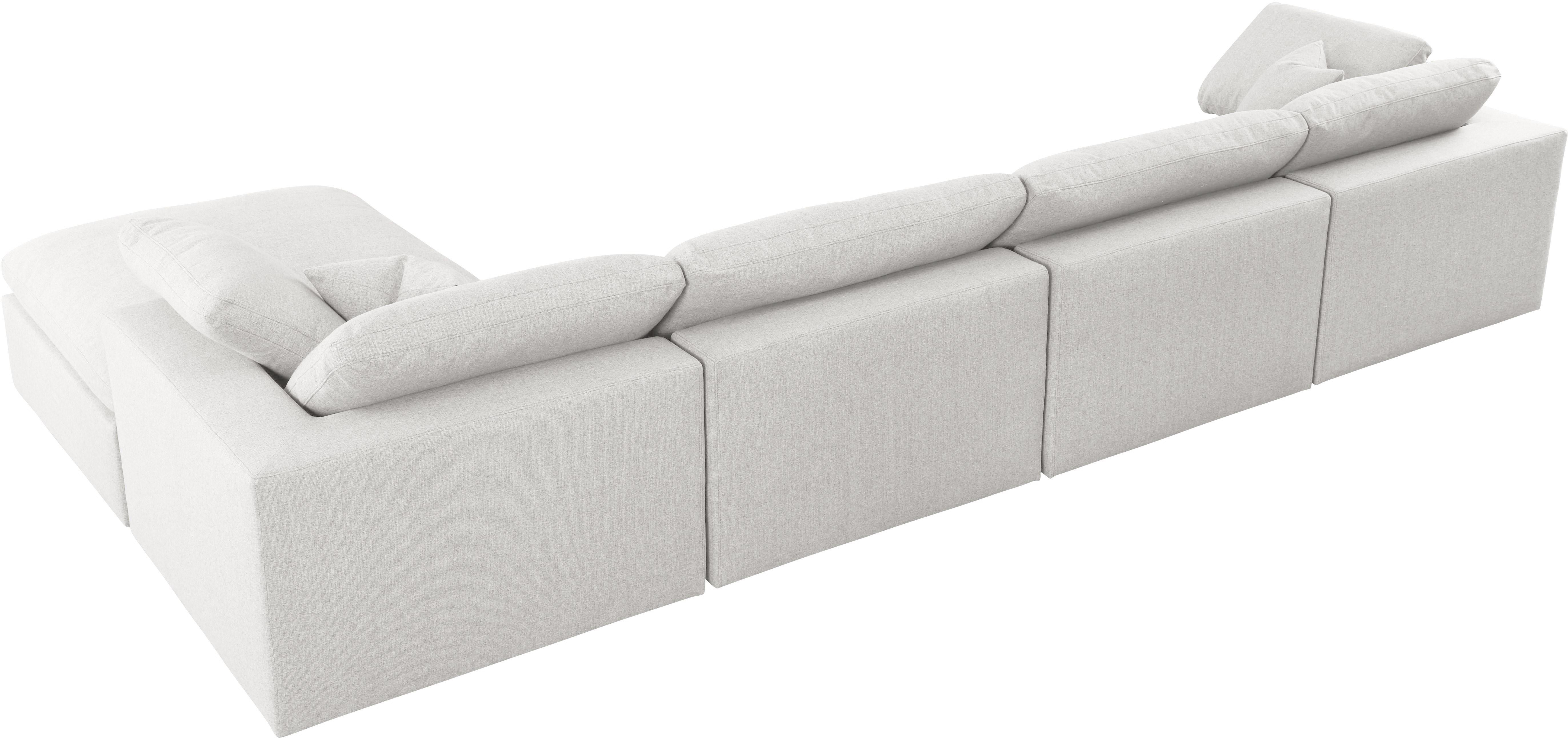Serene Cream Linen Fabric Deluxe Cloud Modular Sectional - Luxury Home Furniture (MI)